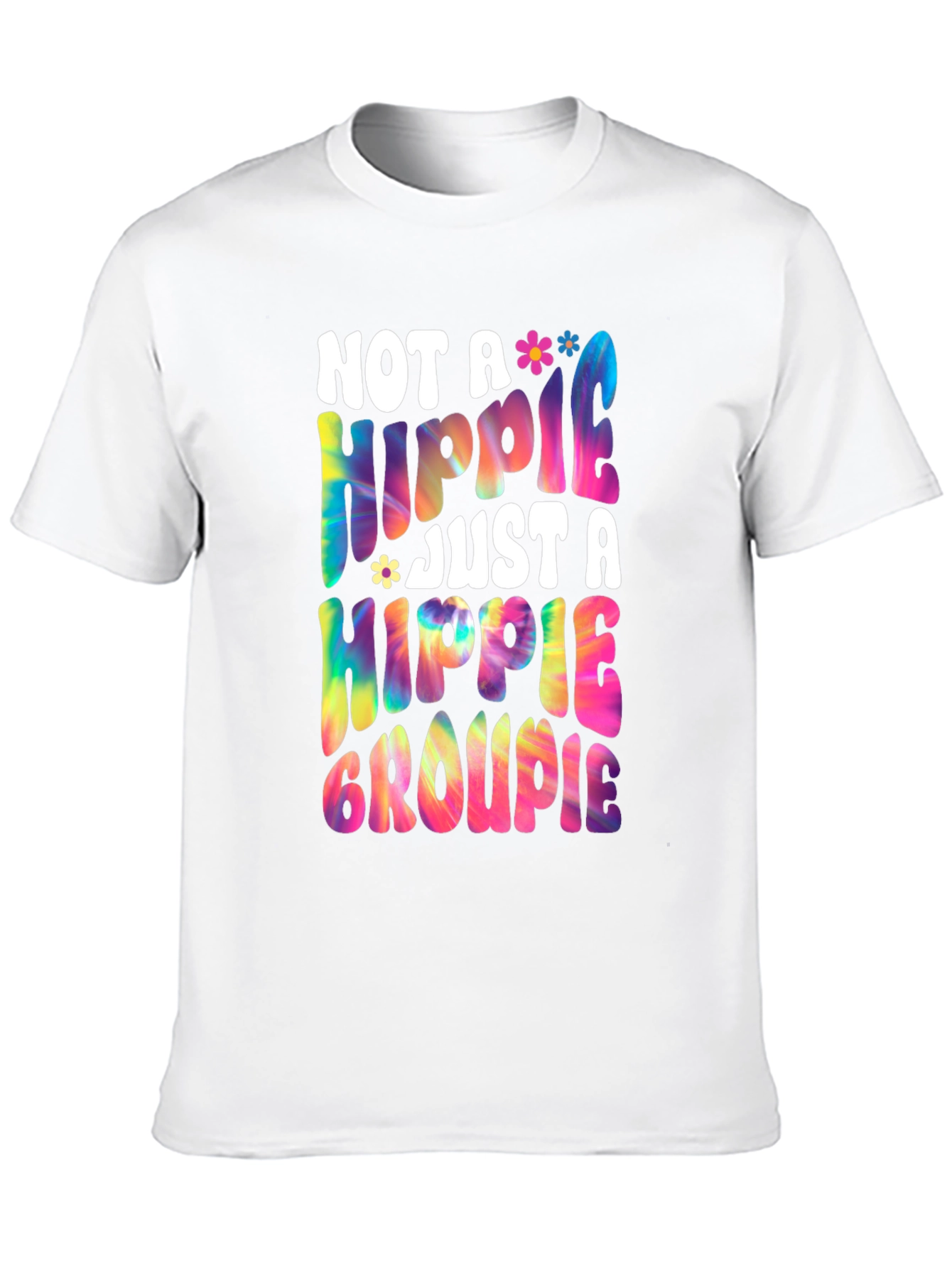 Black Not A Hippie Just A Hippie Groupie Graphic Tee view 10