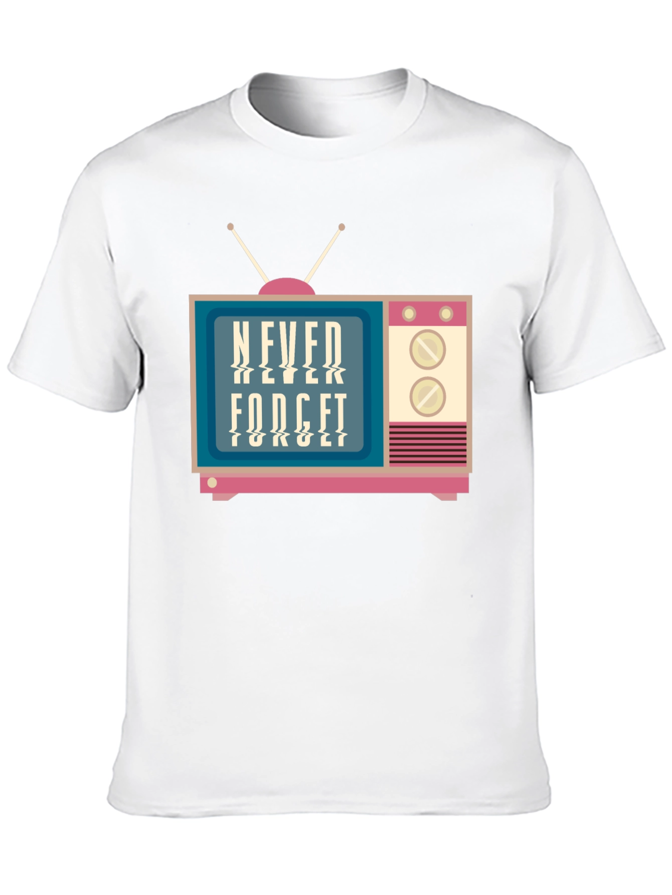 Black Retro TV Never Forget Graphic Tee view 10