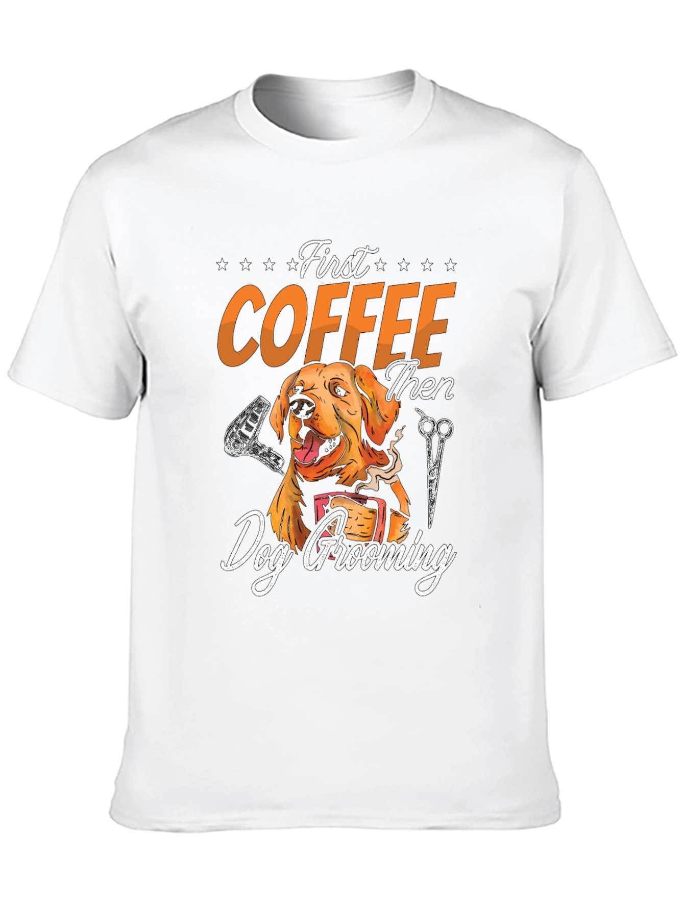 Black First Coffee Then Dog Grooming Graphic Tee view 10
