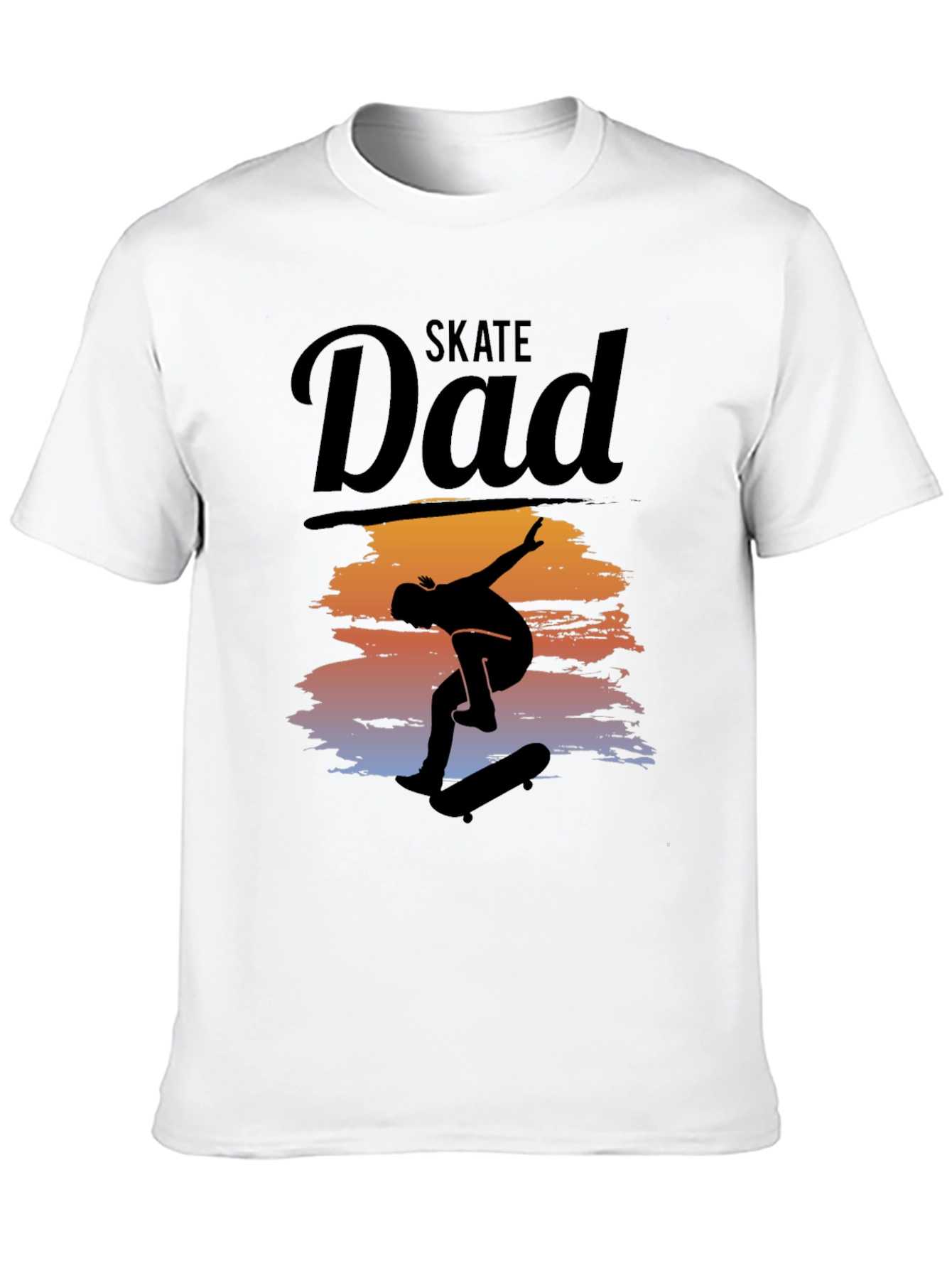 Black Skate Dad T-Shirt Cool Silhouette Graphic Tee view 10