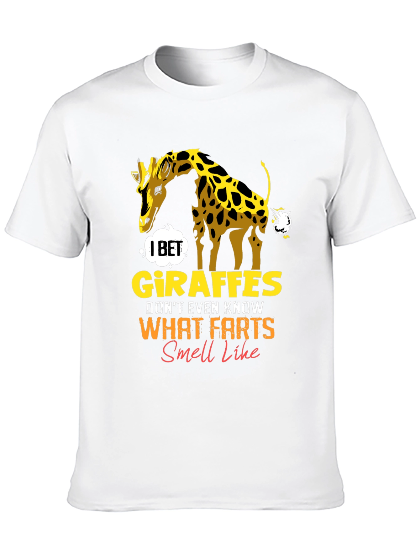 Black Giraffe Fart Joke T-Shirt - Funny Graphic Tee view 10