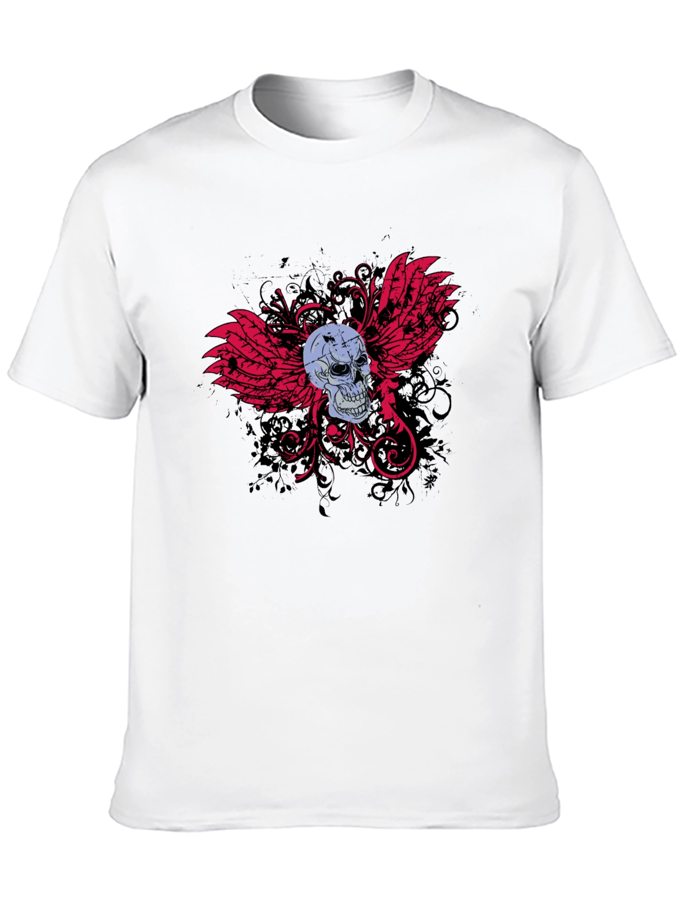 Black Skull & Wings Graphic T-Shirt - Edgy Design view 10