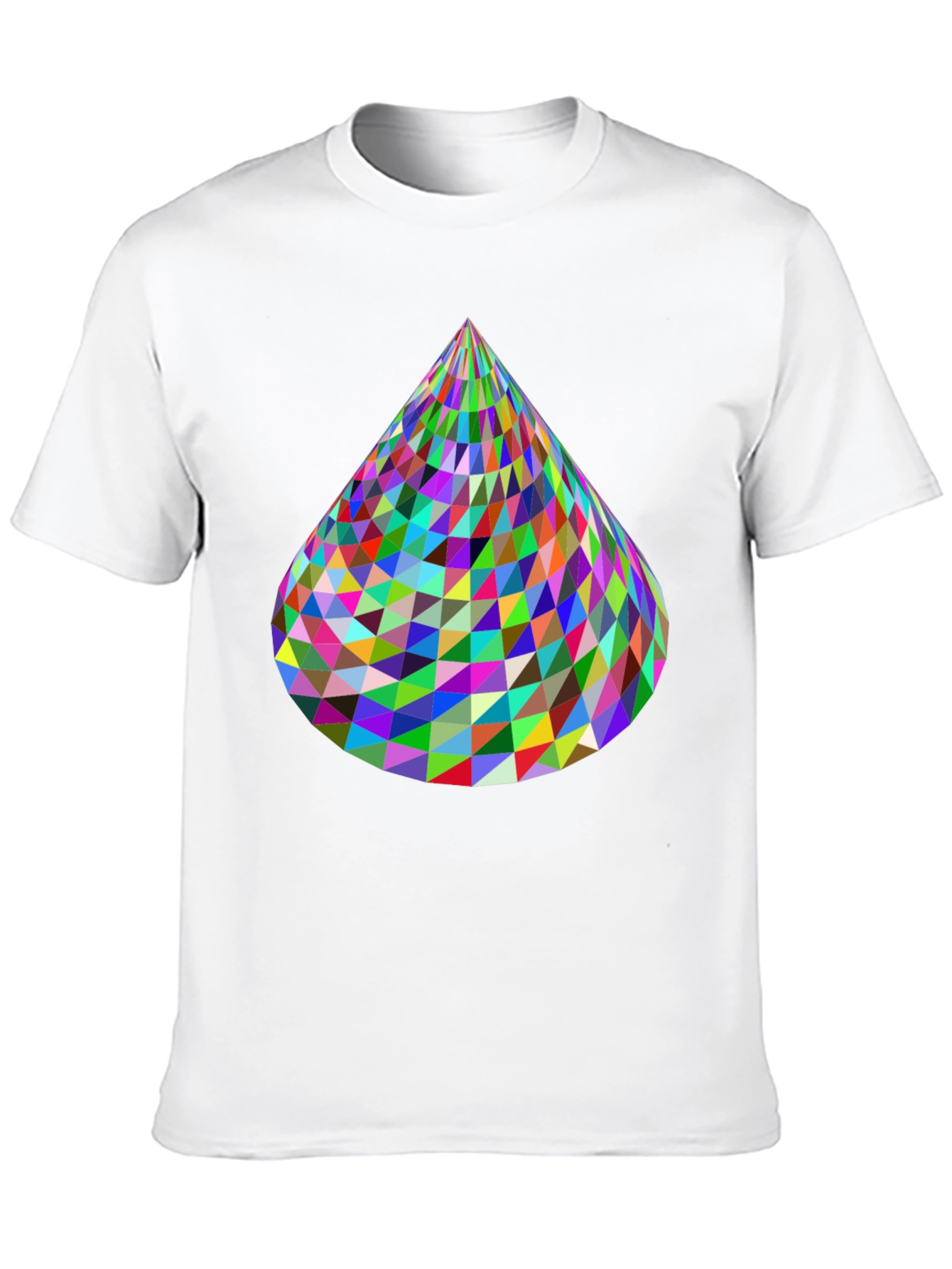 Black Geometric Cone T-Shirt - Vibrant & Modern Design view 10