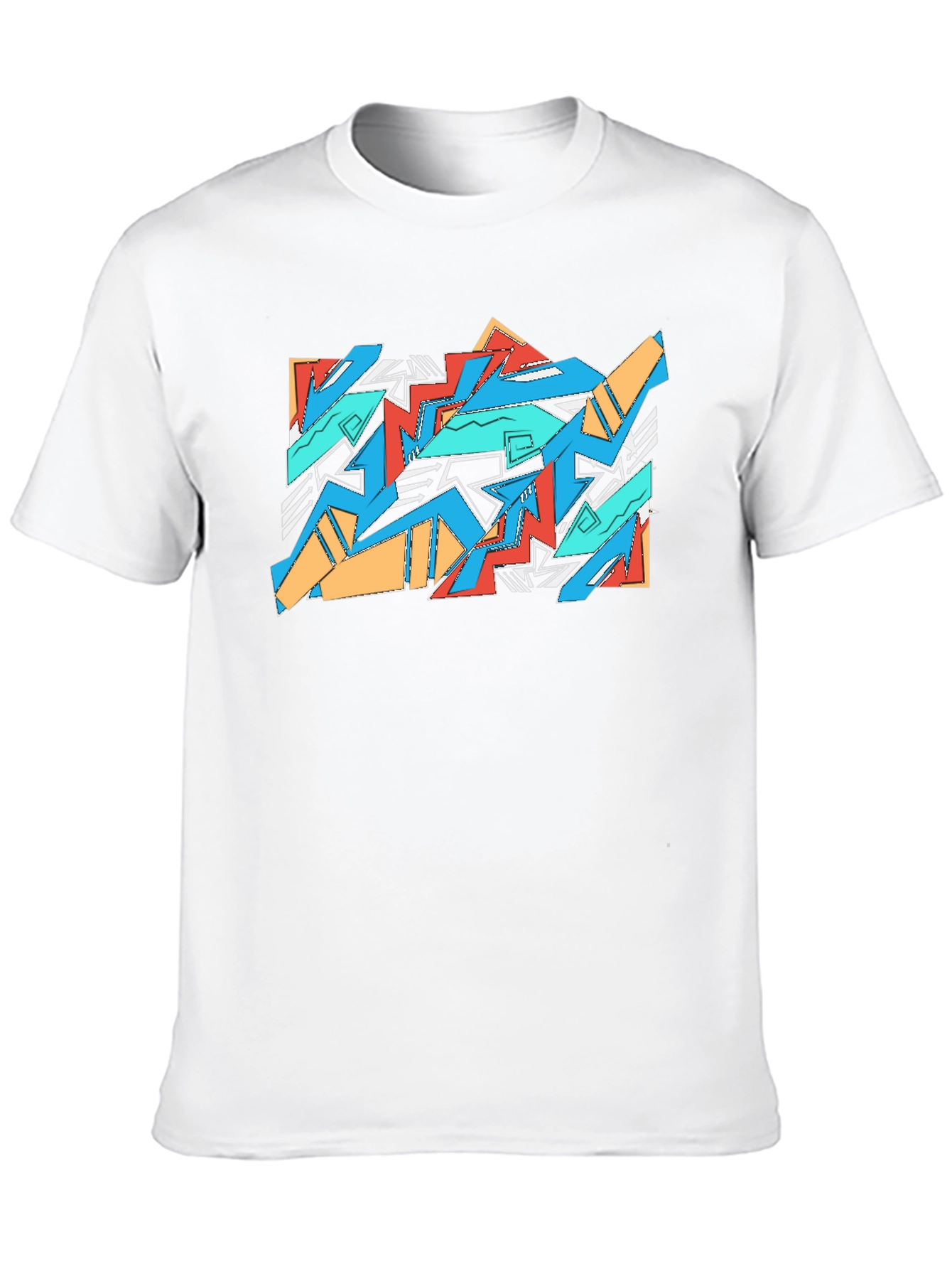 Black Bold Geometric Black T-Shirt view 10