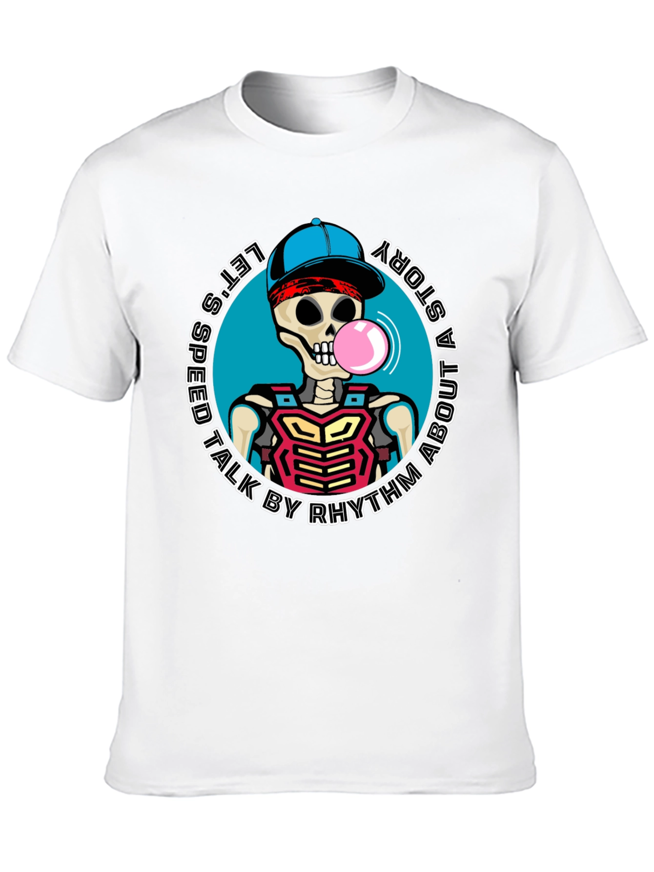 Black Let's Speed Talk by Rhythm Skeleton T-Shirt view 10