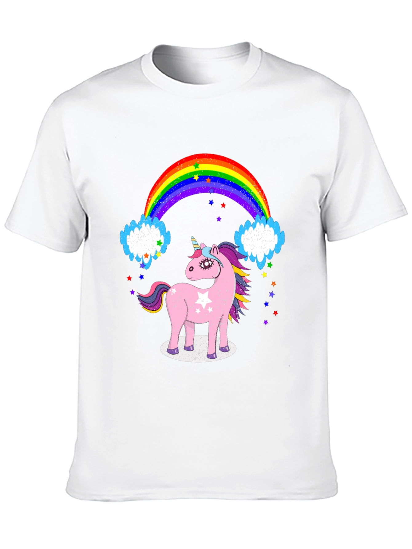 Black Unicorn & Rainbow Graphic Tee - Black Cotton T-Shirt view 10