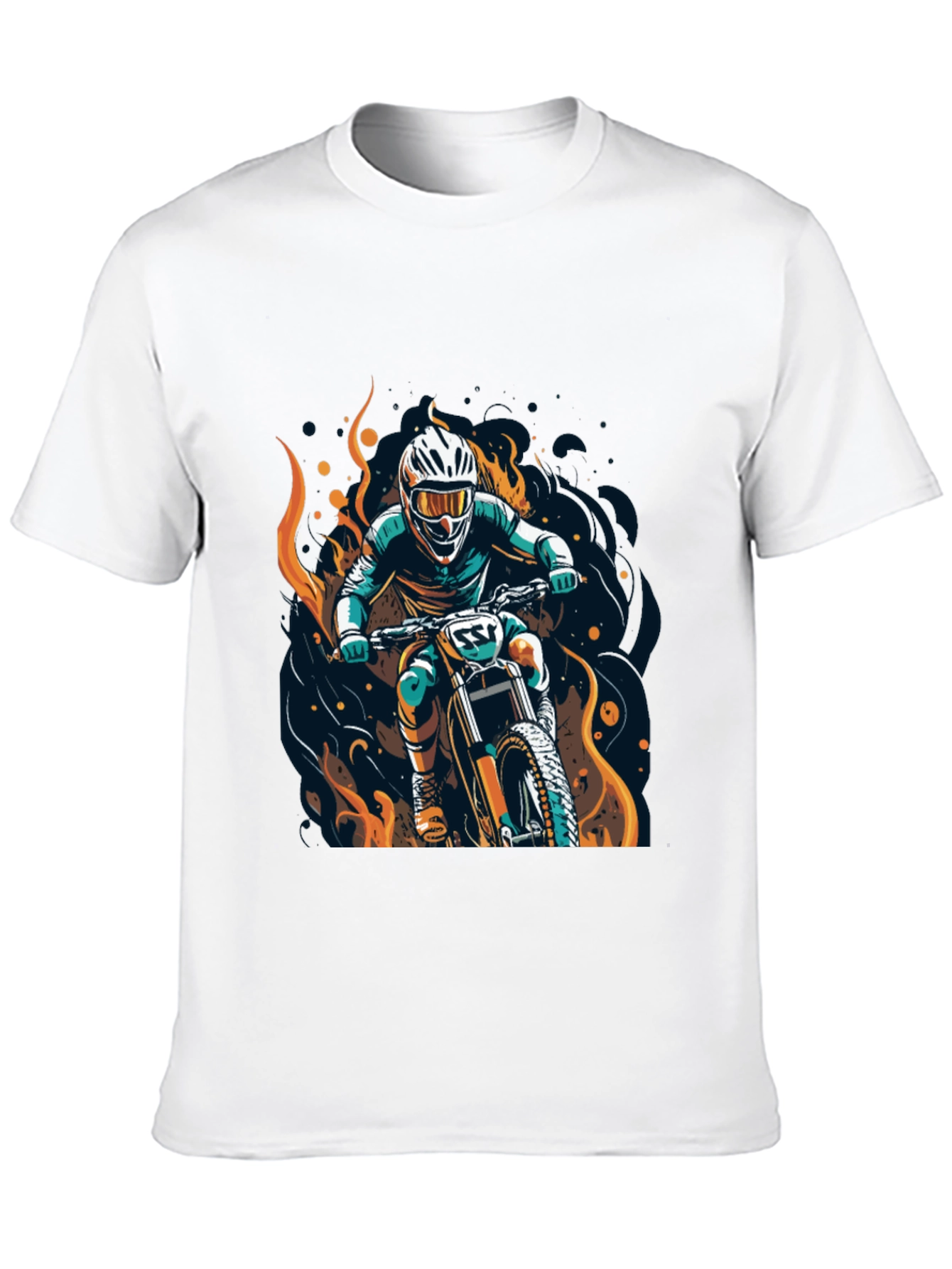 Black Motocross Rider Graphic Tee view 10