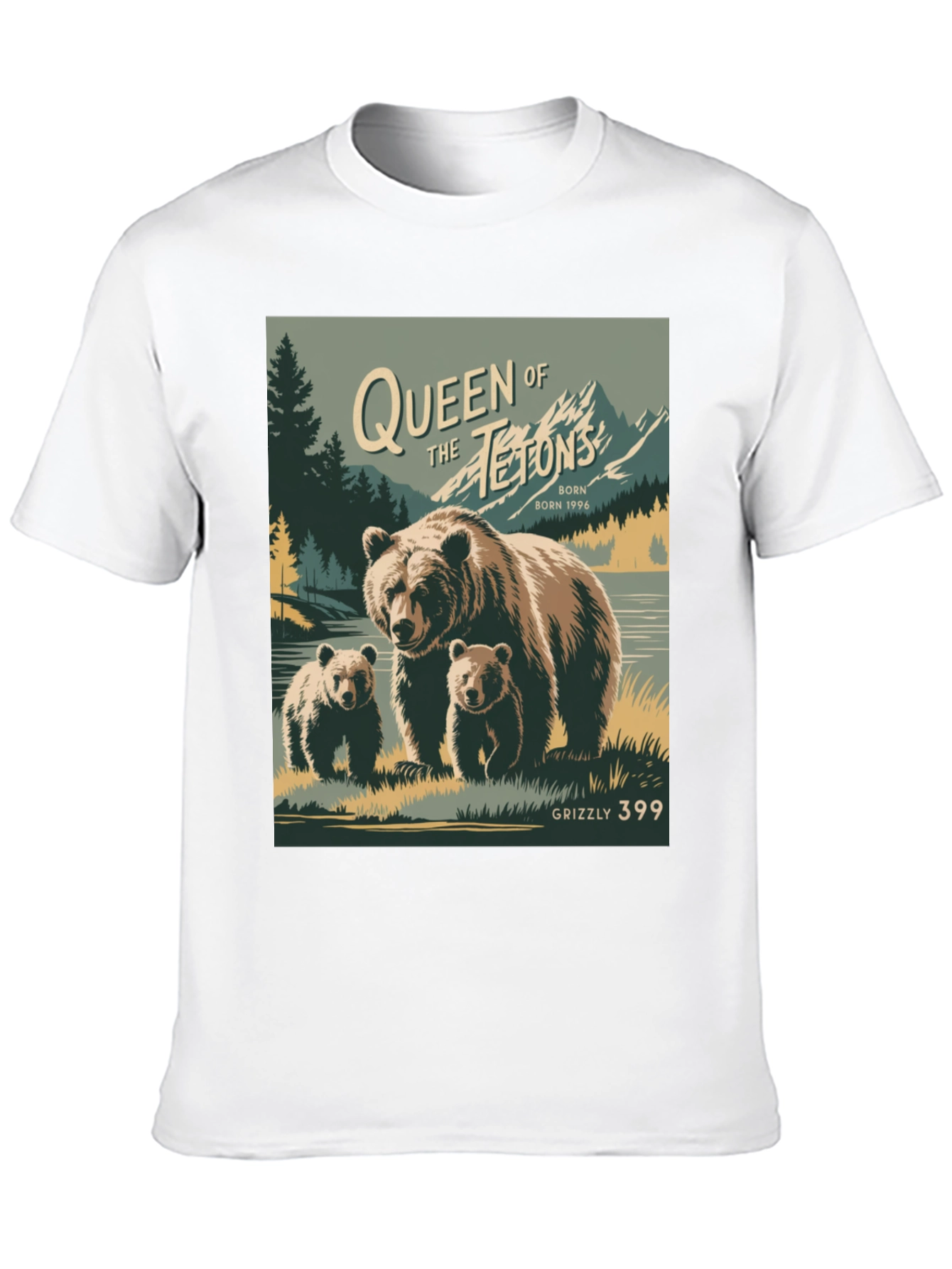 Black Queen of the Tetons Grizzly Bear T-Shirt view 10