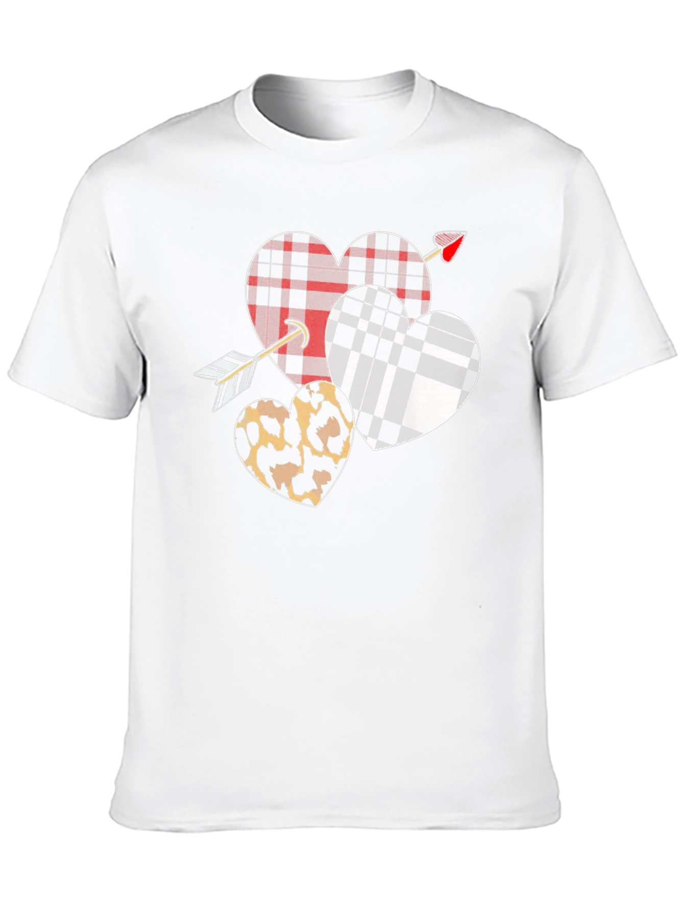 Black Heart Arrow T-Shirt Valentine's Day Black Graphic Tee view 10