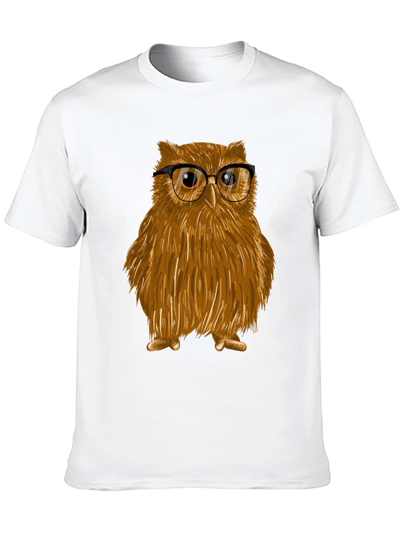 Black Owl with Glasses Graphic Tee - Unisex Cotton T-Shirt view 10