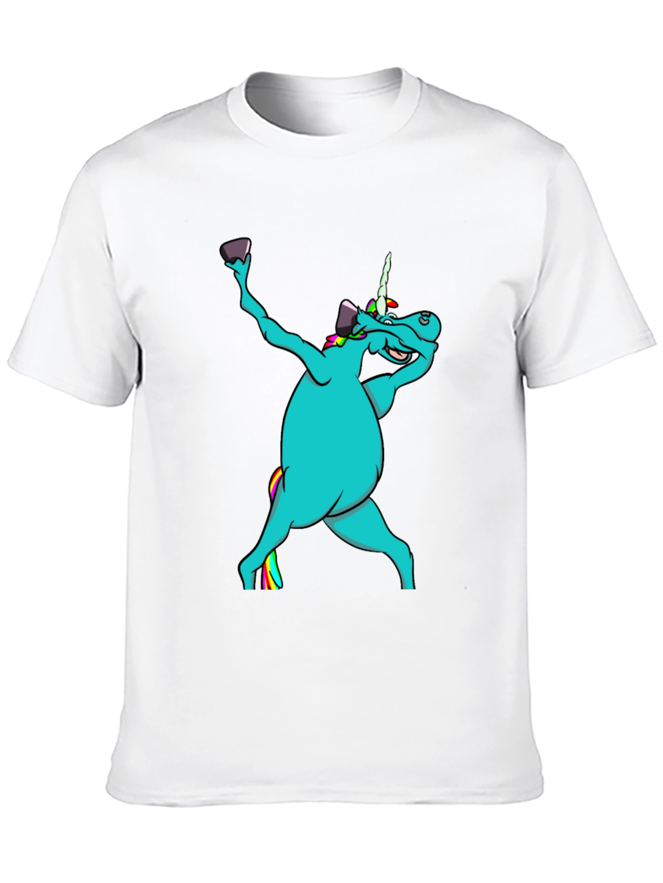 Black Unicorn Dabbing Graphic T-Shirt - Black view 10