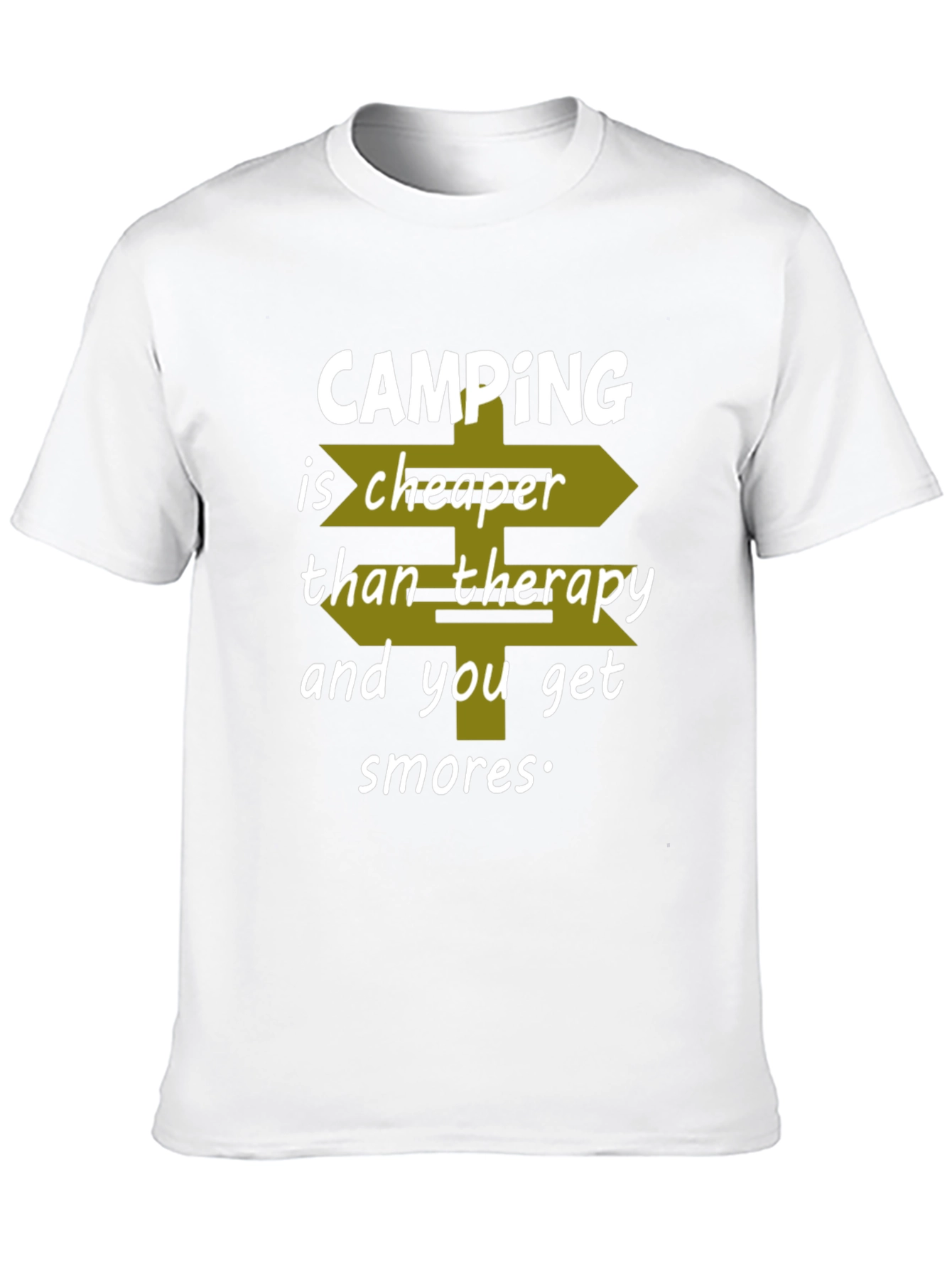 Black Camping Cheaper Than Therapy Graphic T-Shirt view 10