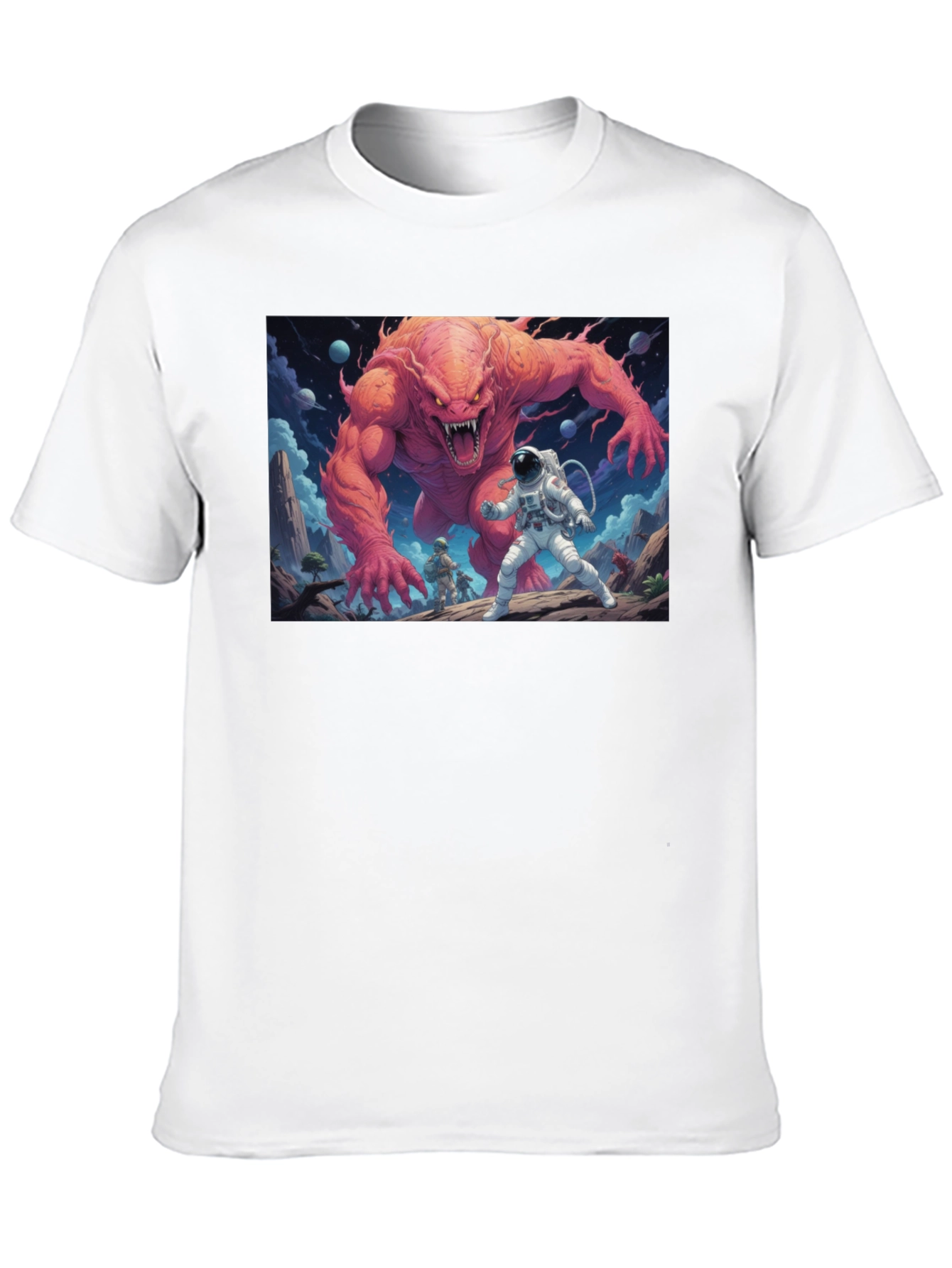 Black Monster Battle Graphic Tee - Sci-Fi Adventure Shirt view 10