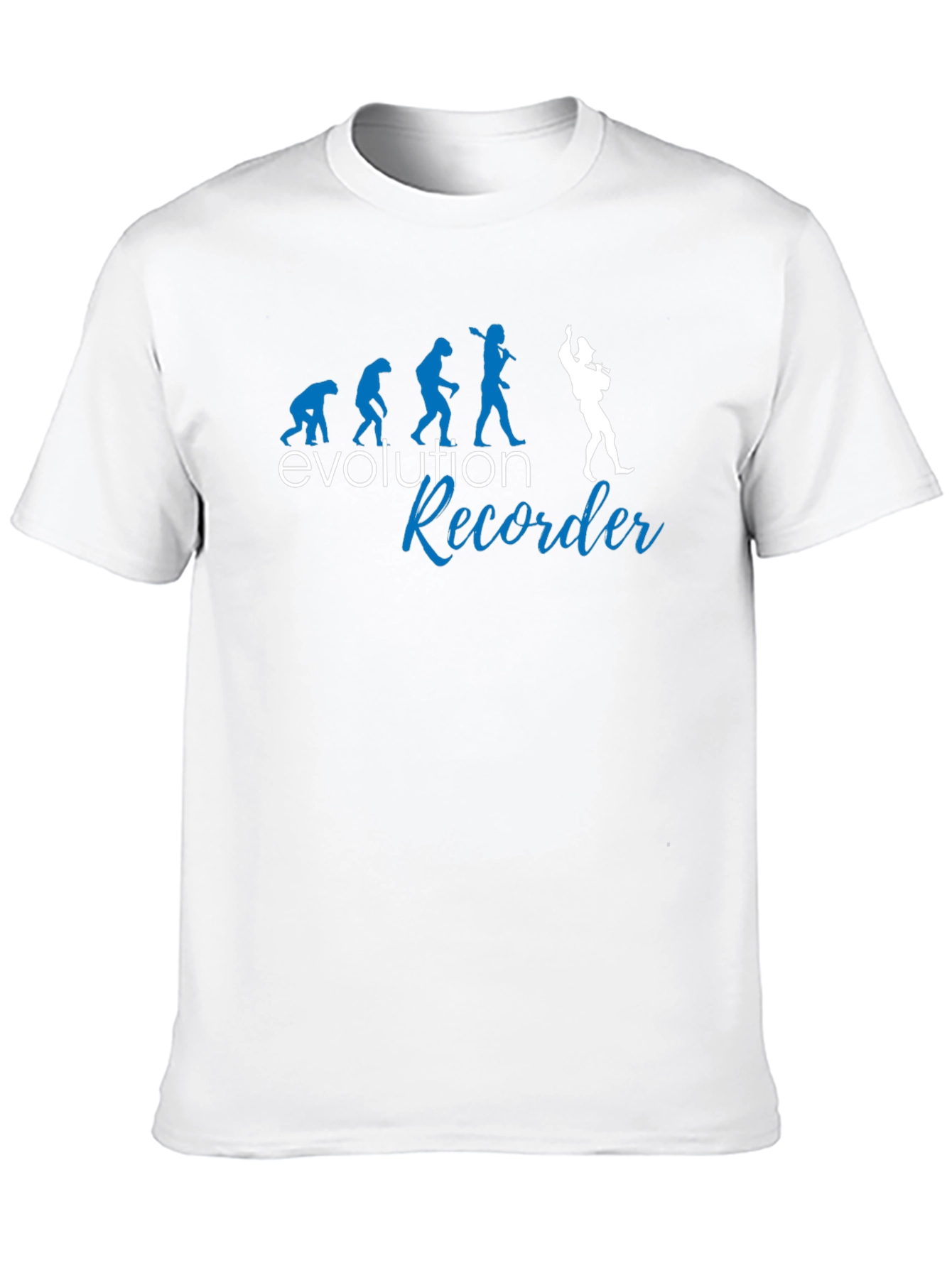Black Evolution Recorder T-Shirt - Humorous Musician Tee view 10