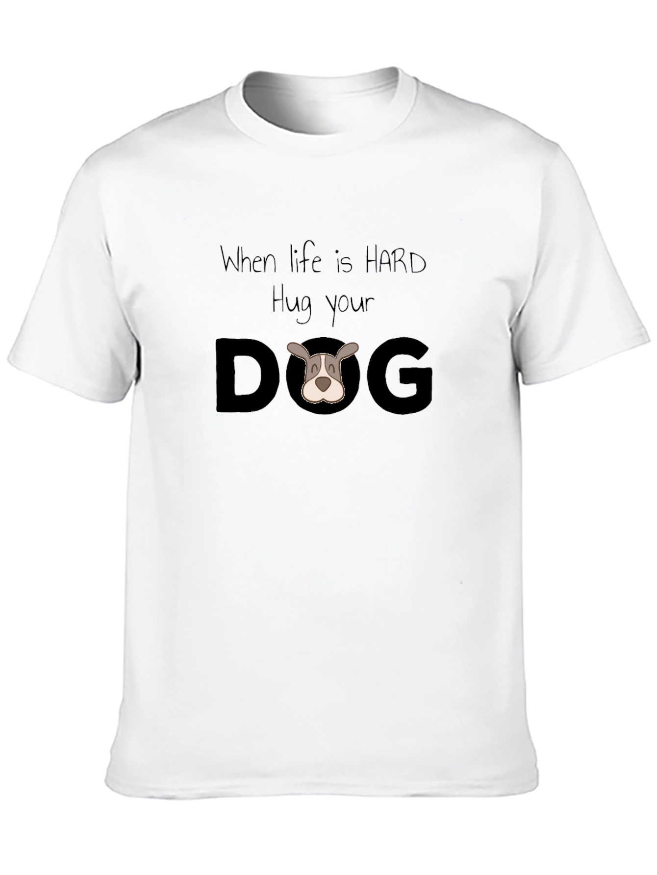 Black Hug Your Dog T-Shirt - Comfort & Style view 10