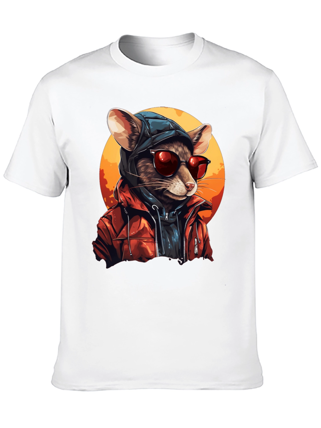 Black Cool Rat in Hoodie Graphic Tee view 10