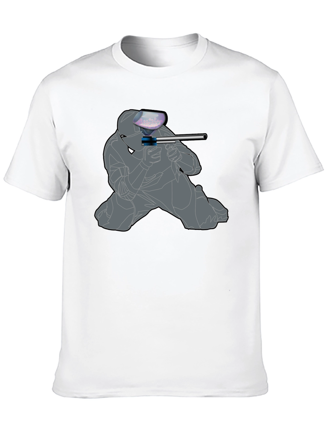 Black Paintball Player Graphic T-Shirt - Black view 10