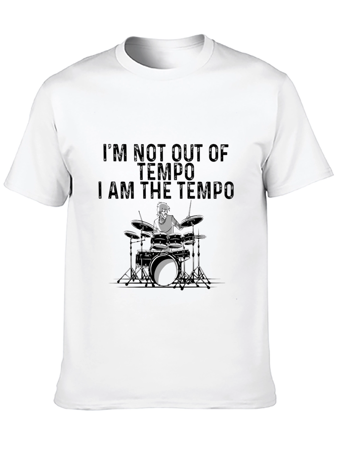 Black I Am The Tempo Drummer T-Shirt view 10