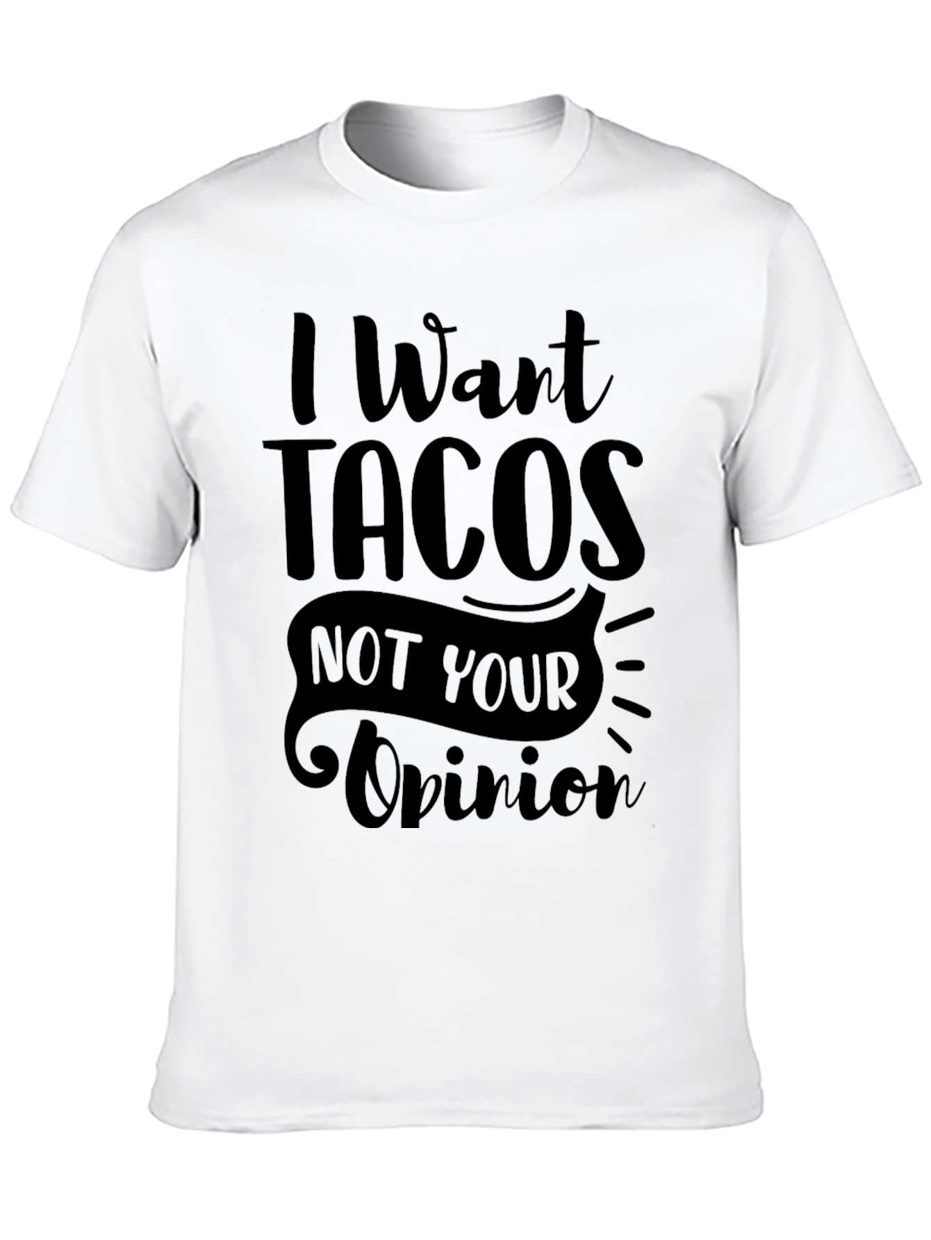 Black I Want Tacos Graphic T-Shirt - Funny Foodie Tee view 10