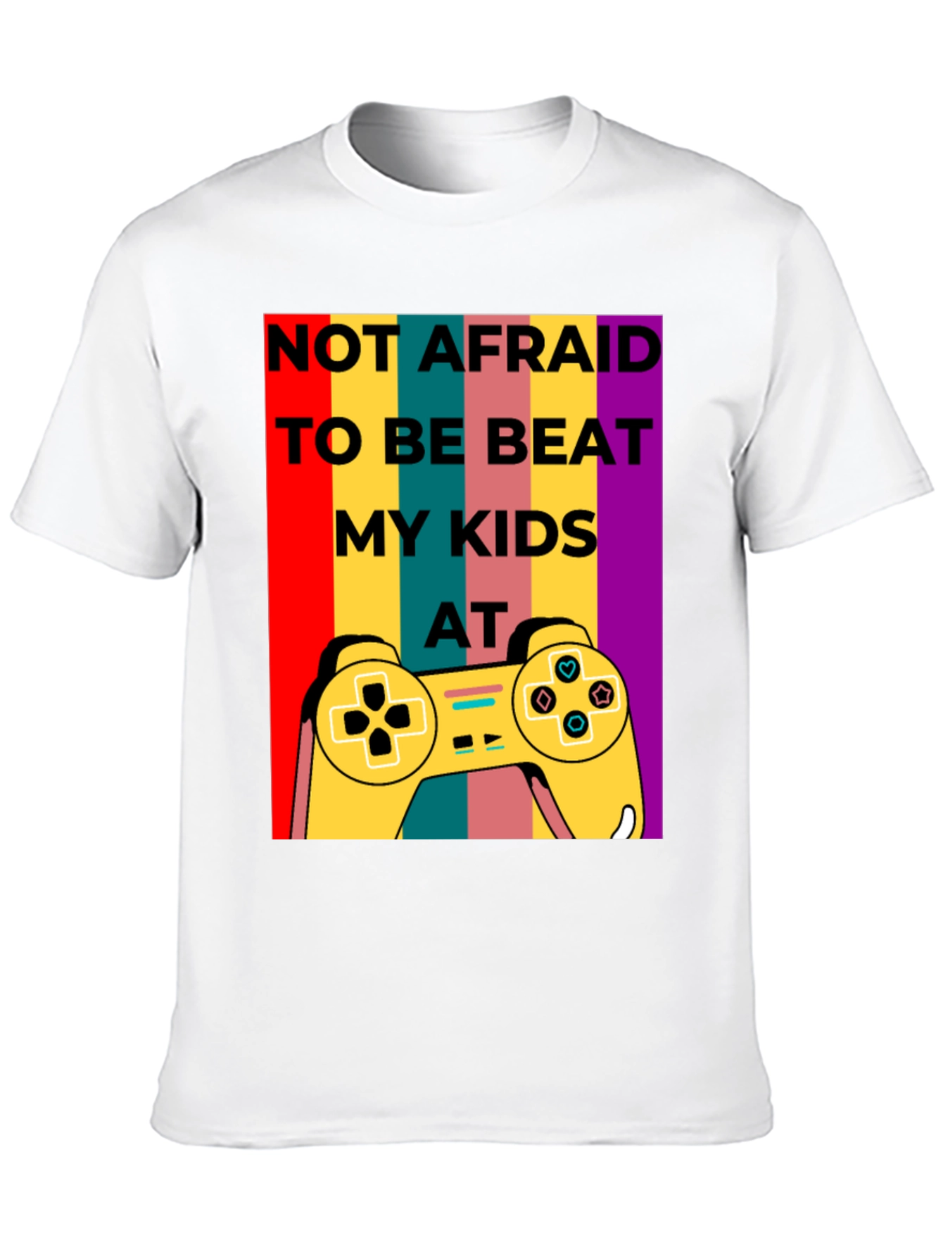 Black Not Afraid to Beat My Kids at Gaming T-Shirt view 10