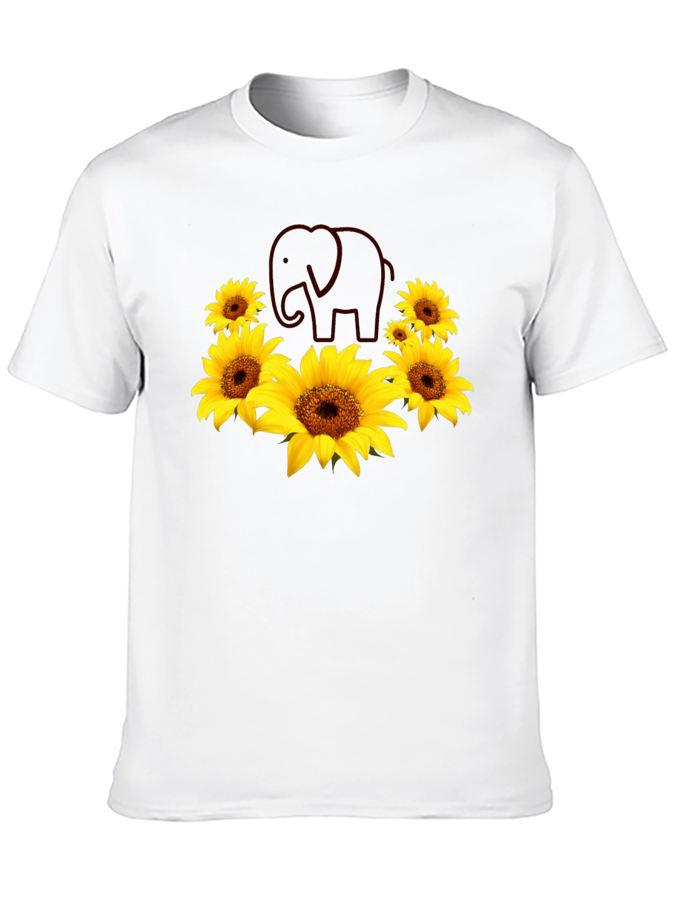 Black Sunflower Elephant Graphic Tee view 10