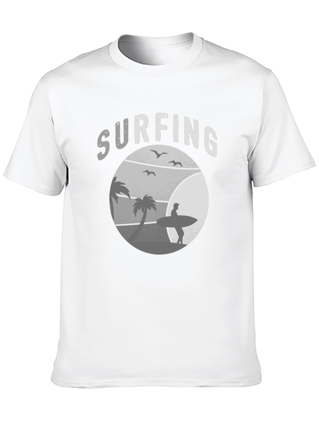 Black Surfing Scene Graphic Tee | Black view 10