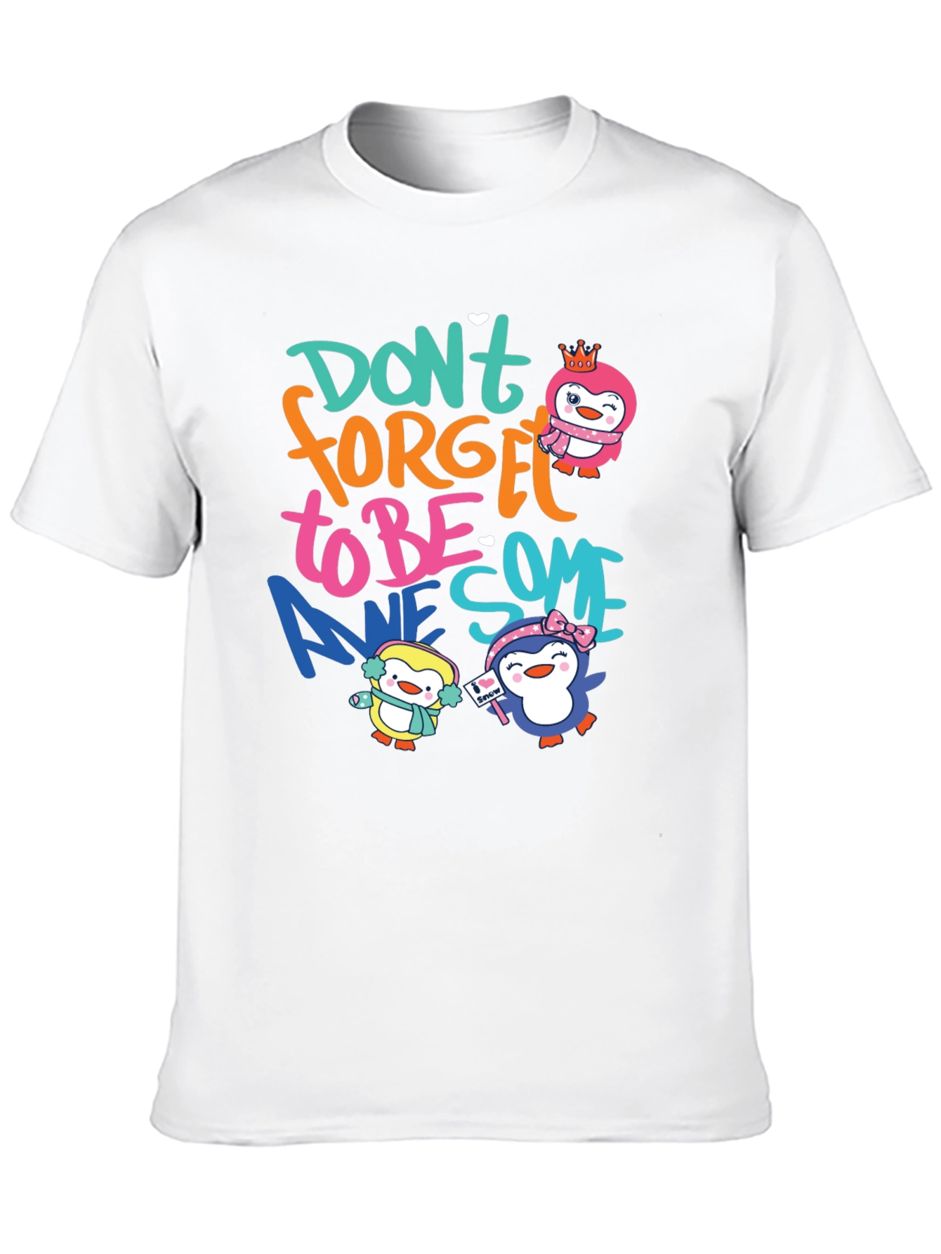 Black Don't Forget To Be Awesome Penguin Black T-Shirt view 10