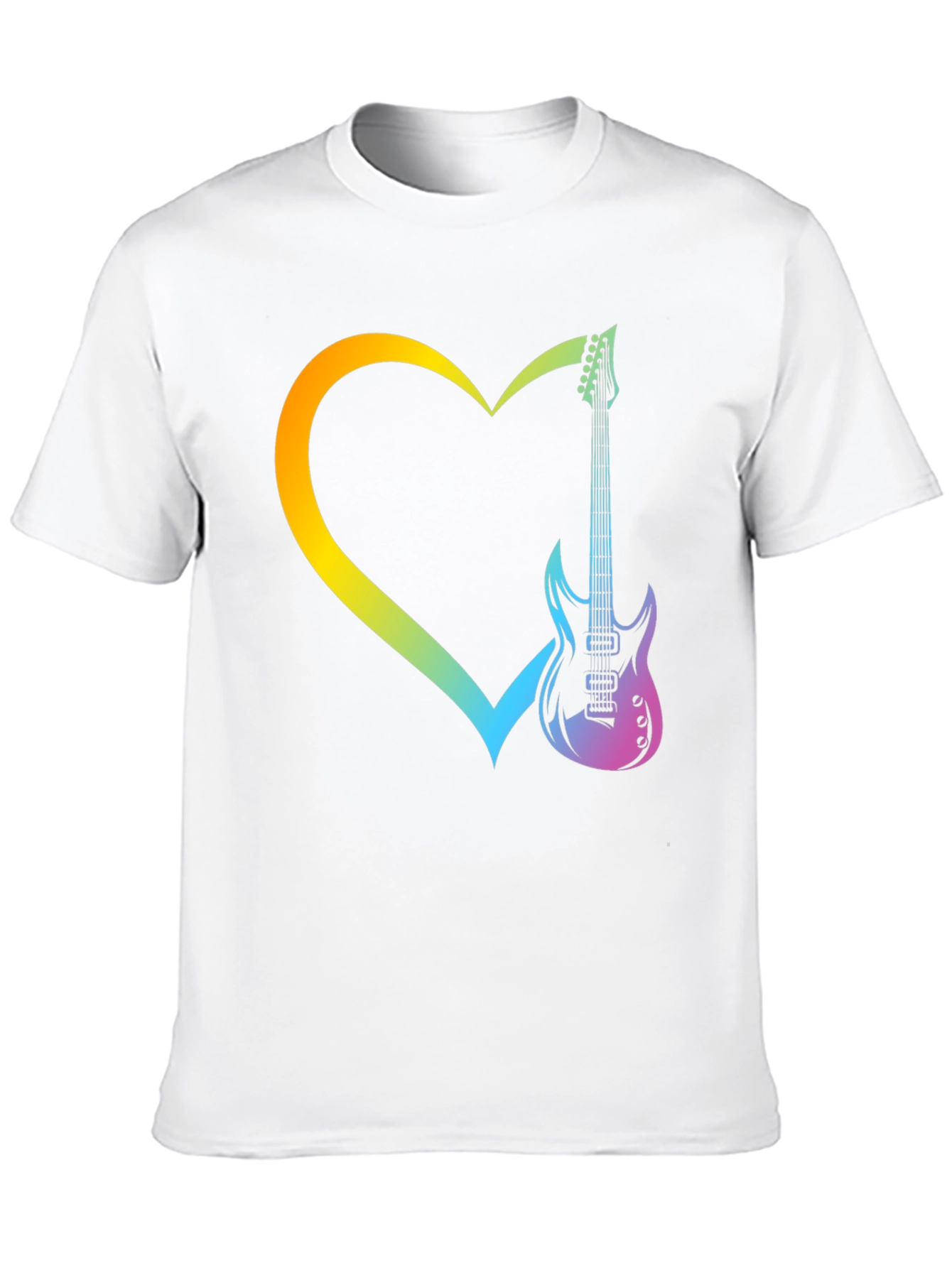 Black Guitar Heart Graphic Tee - Music Lover Shirt view 10