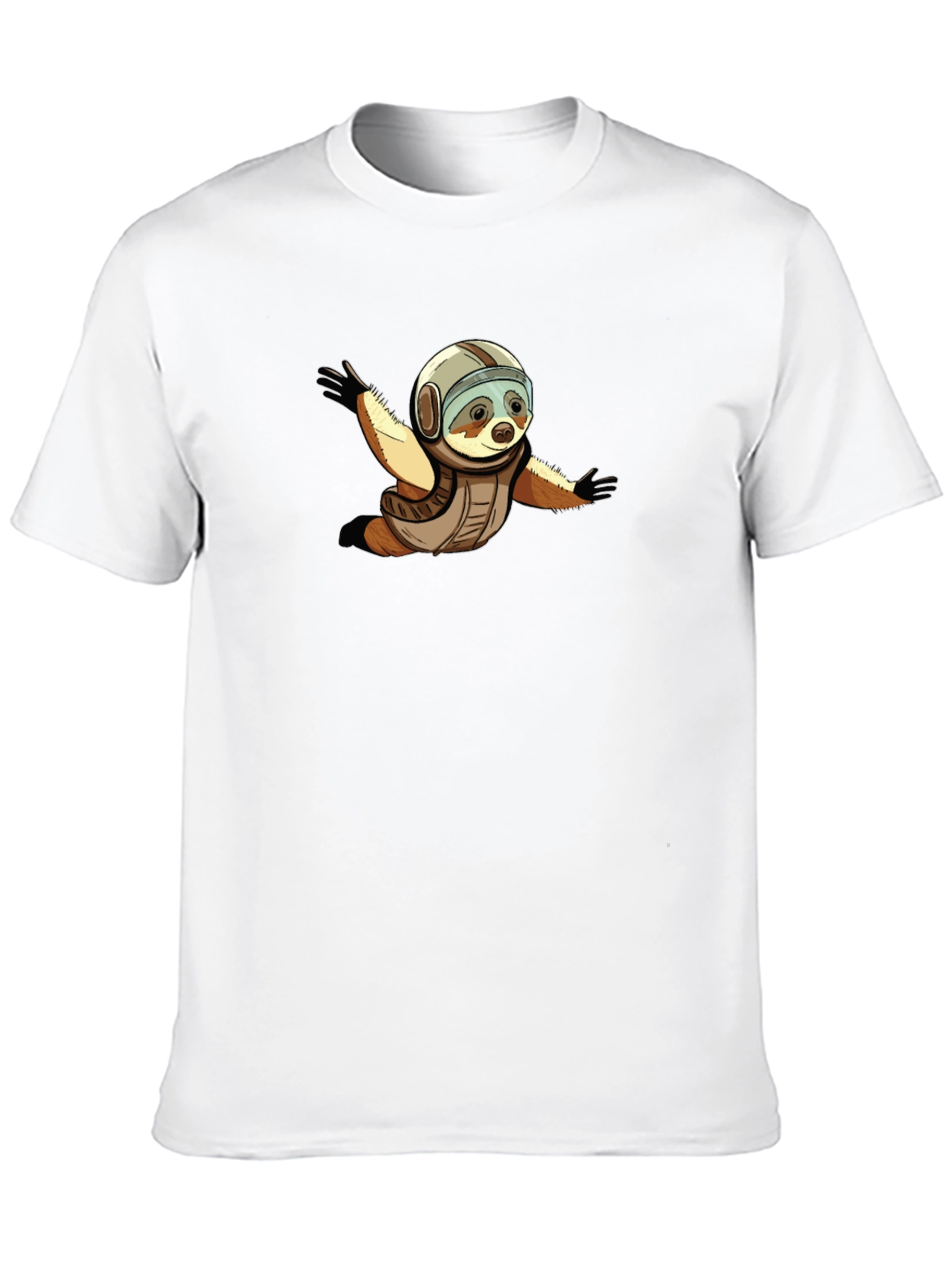 Black Sloth Skydiver Graphic T-Shirt - Black Cotton Tee view 10