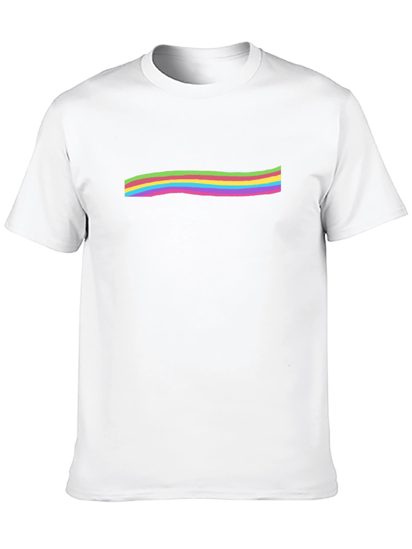 Colorful Rainbow Stripe T-Shirt - Casual Black Tee - 10