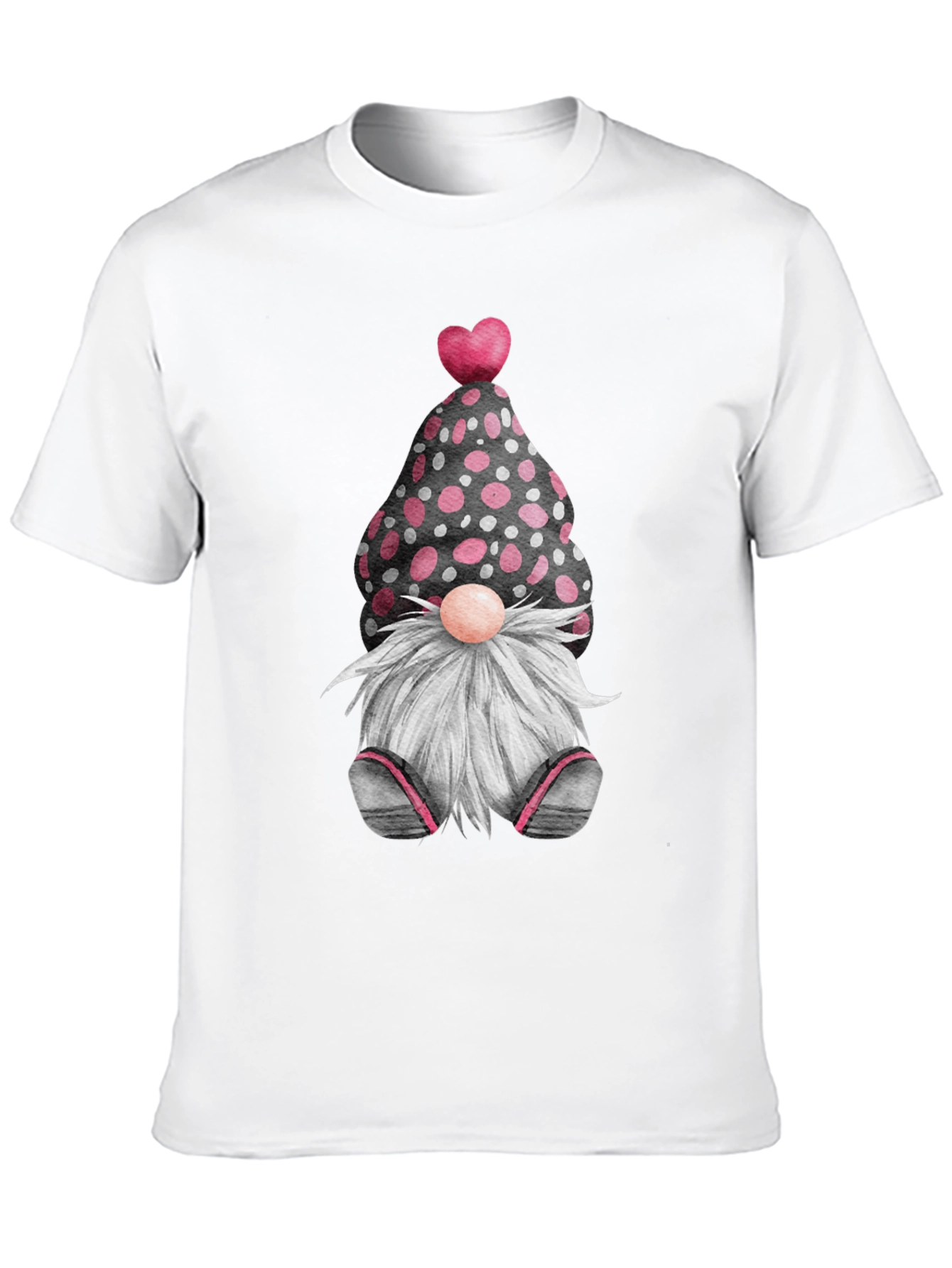 Black Cute Valentine's Gnome T-Shirt - Black view 10
