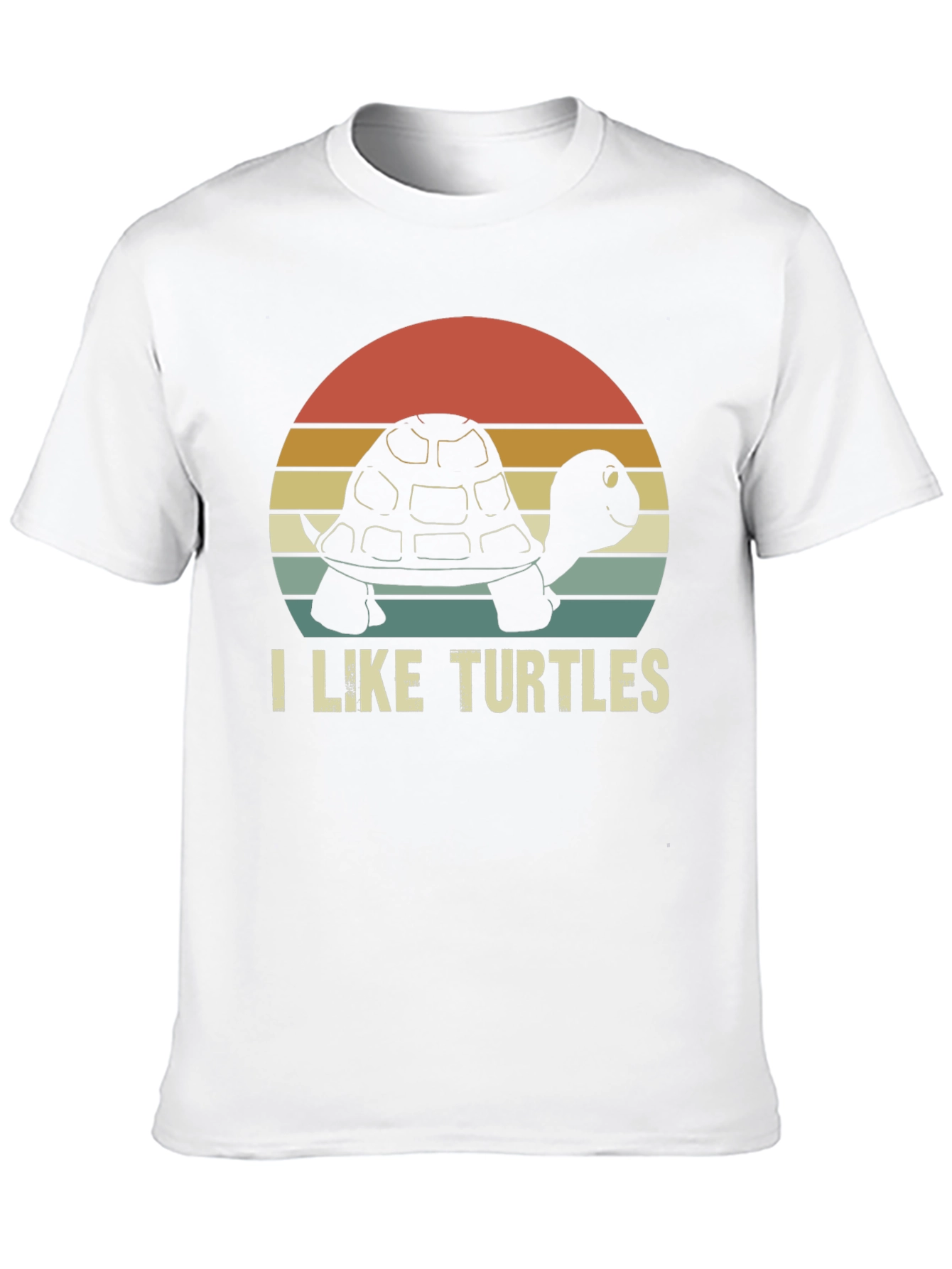 Black I Like Turtles Retro Graphic T-Shirt view 10