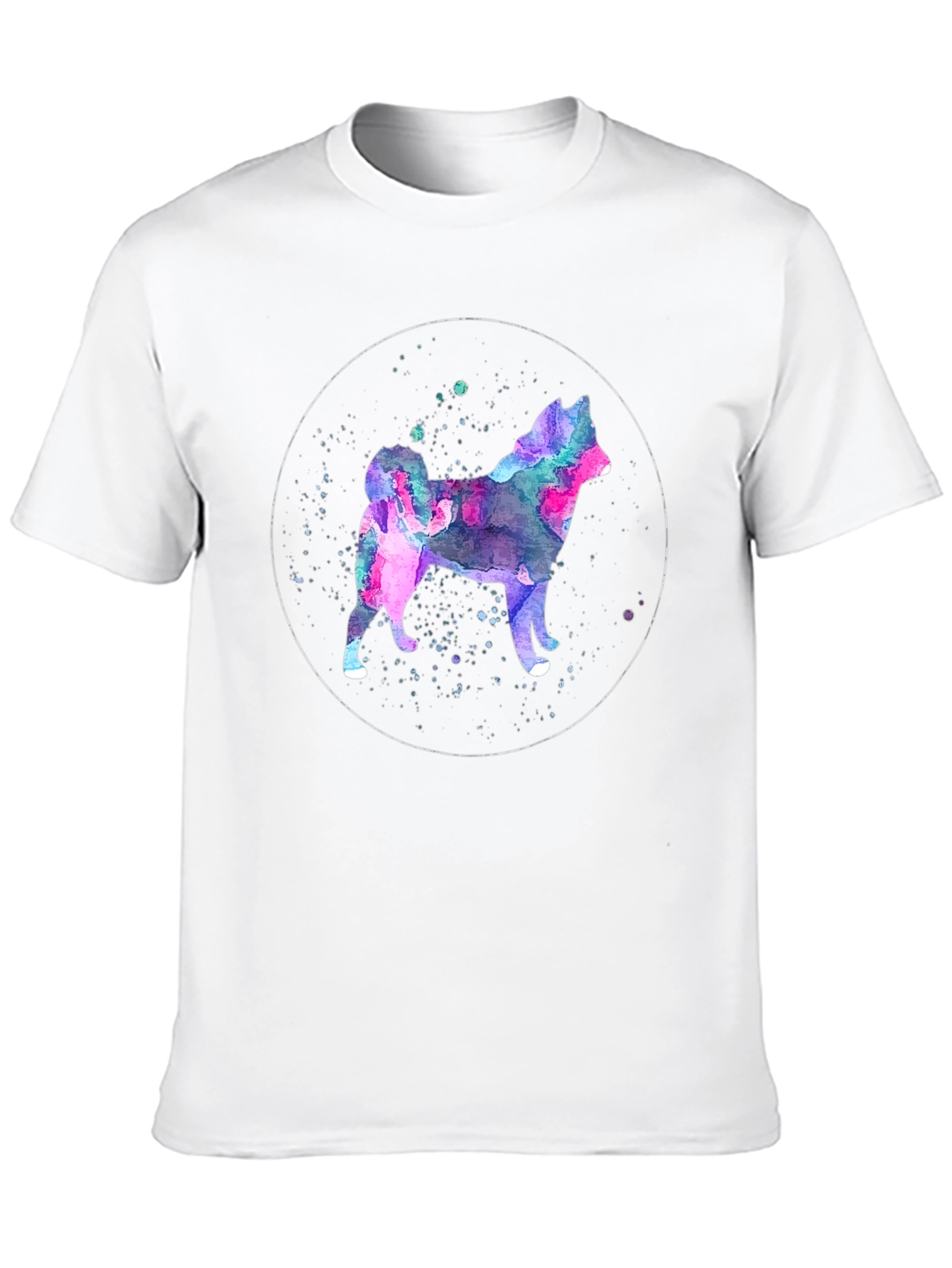 Black Watercolor Dog Silhouette Graphic T-Shirt view 10