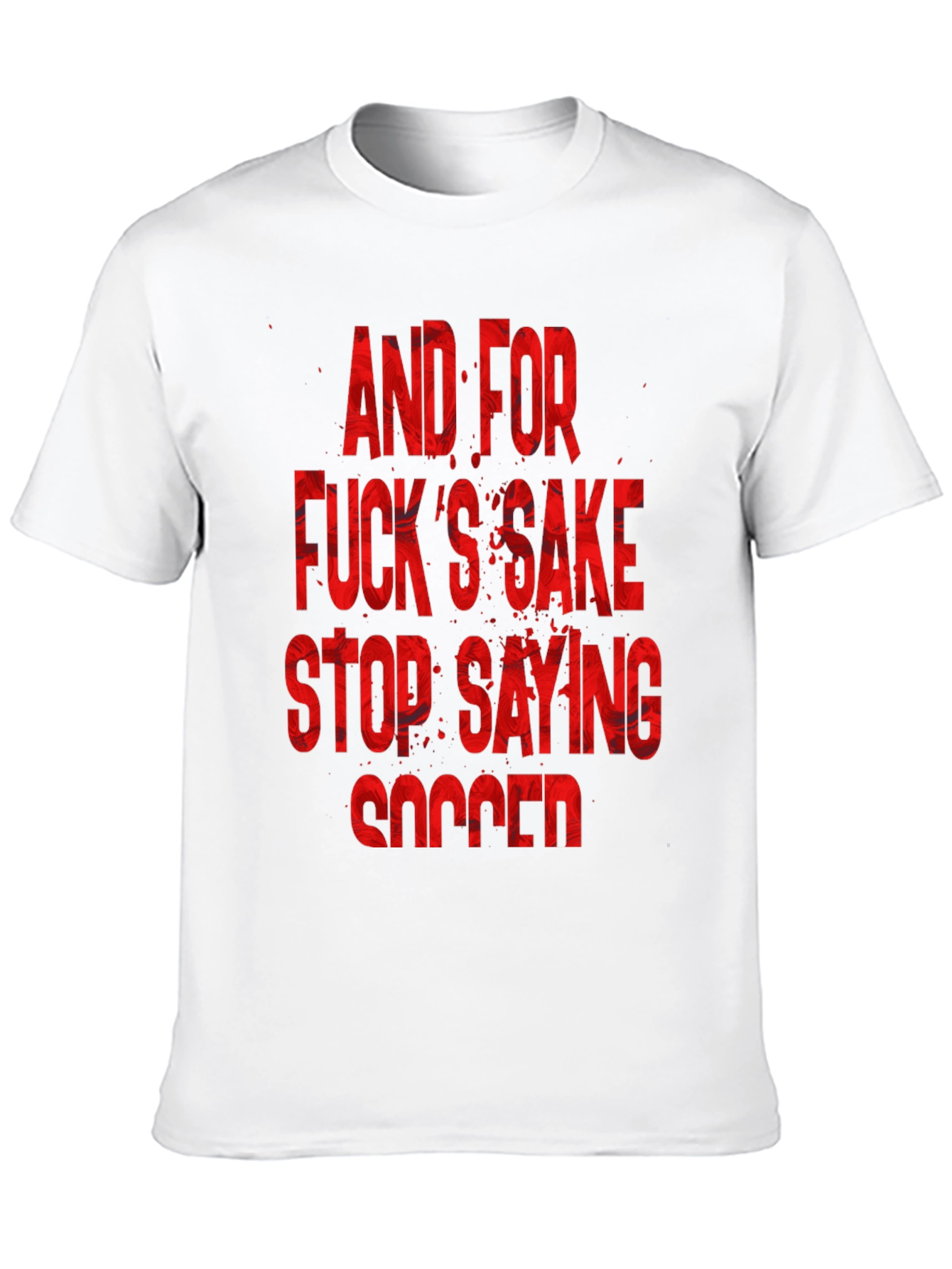 Black Humorous "Stop Saying Soccer" Graphic T-Shirt view 10