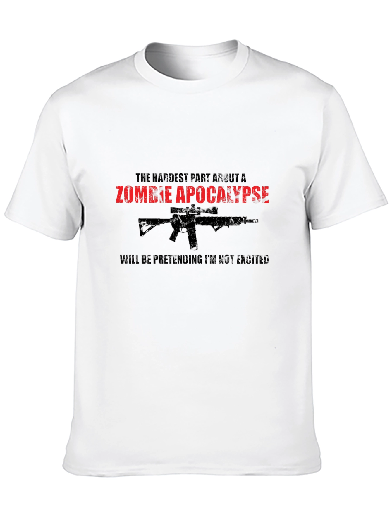 Black Zombie Apocalypse Humor T-Shirt view 10