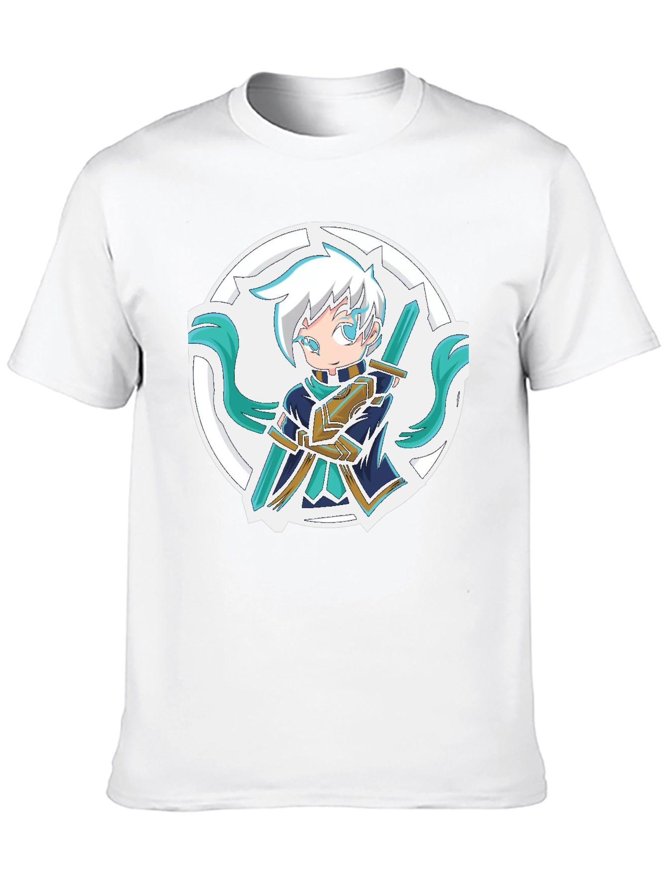 Black Anime Sword Character T-Shirt view 10
