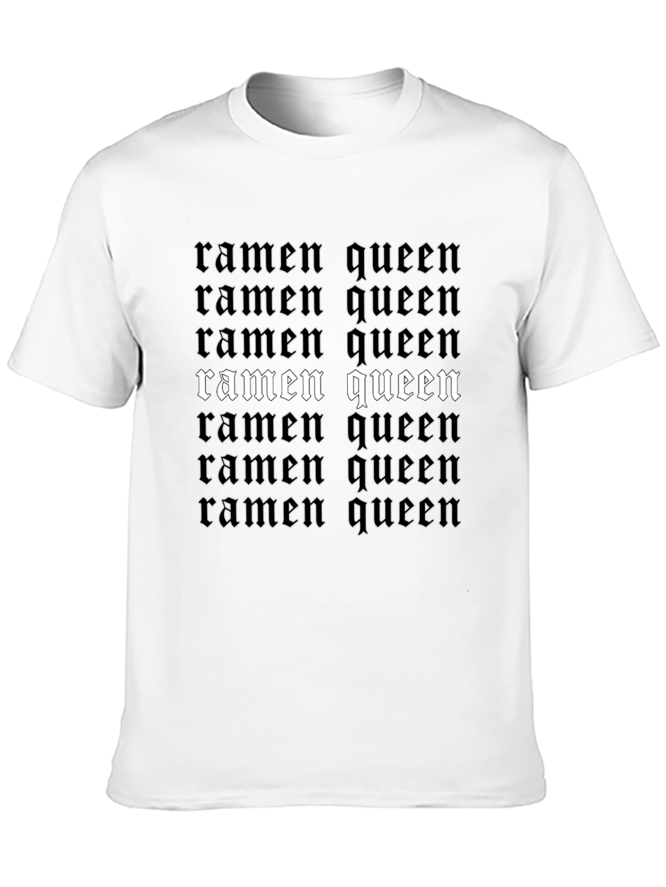 Black Ramen Queen Graphic Tee - Black Unisex T-Shirt view 10
