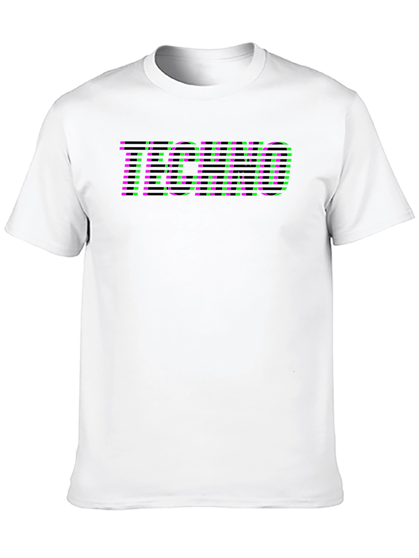 Black Techno Graphic Print Black T-Shirt view 10