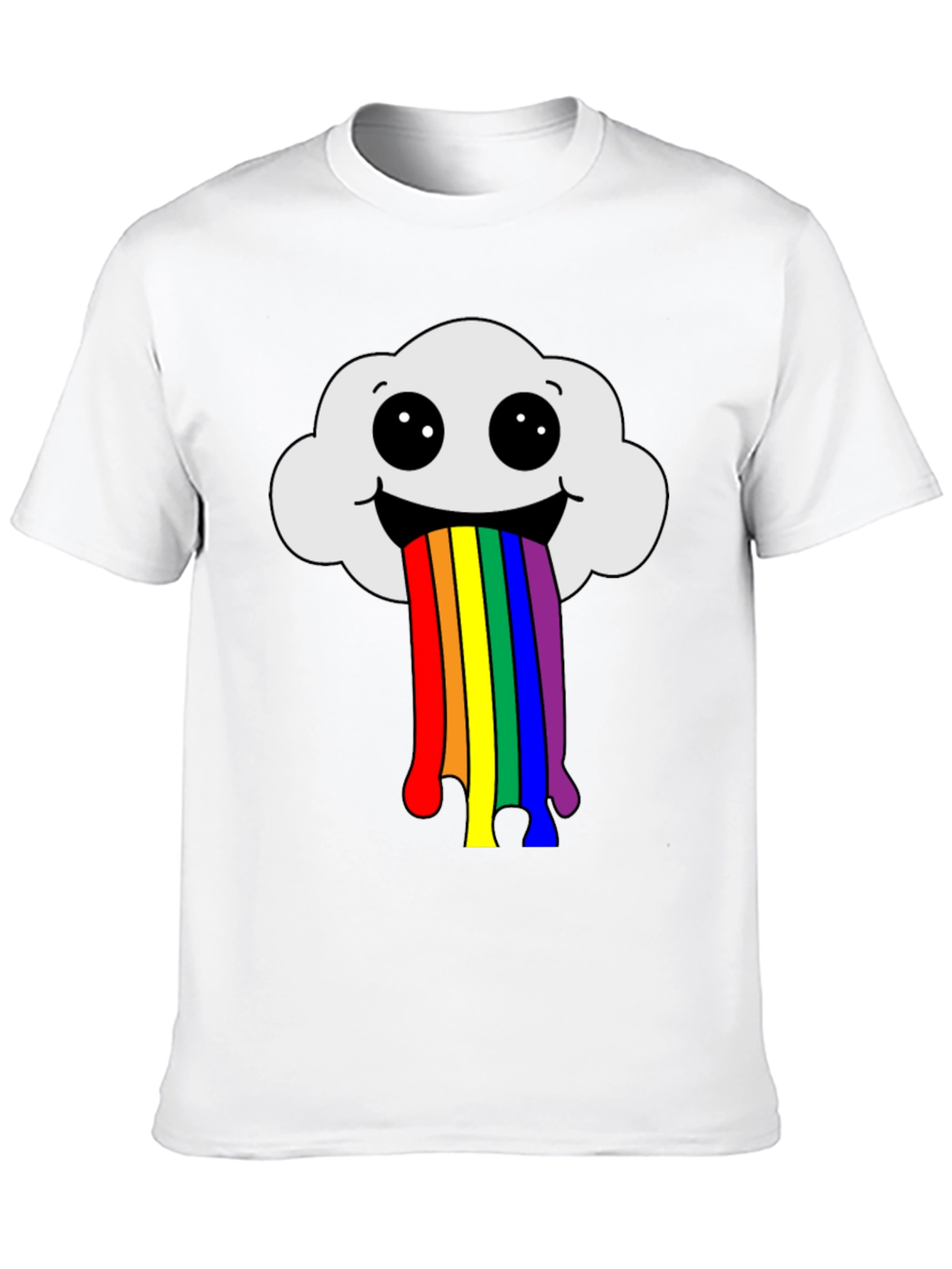 Black Rainbow Cloud T-Shirt - Fun Graphic Tee view 10