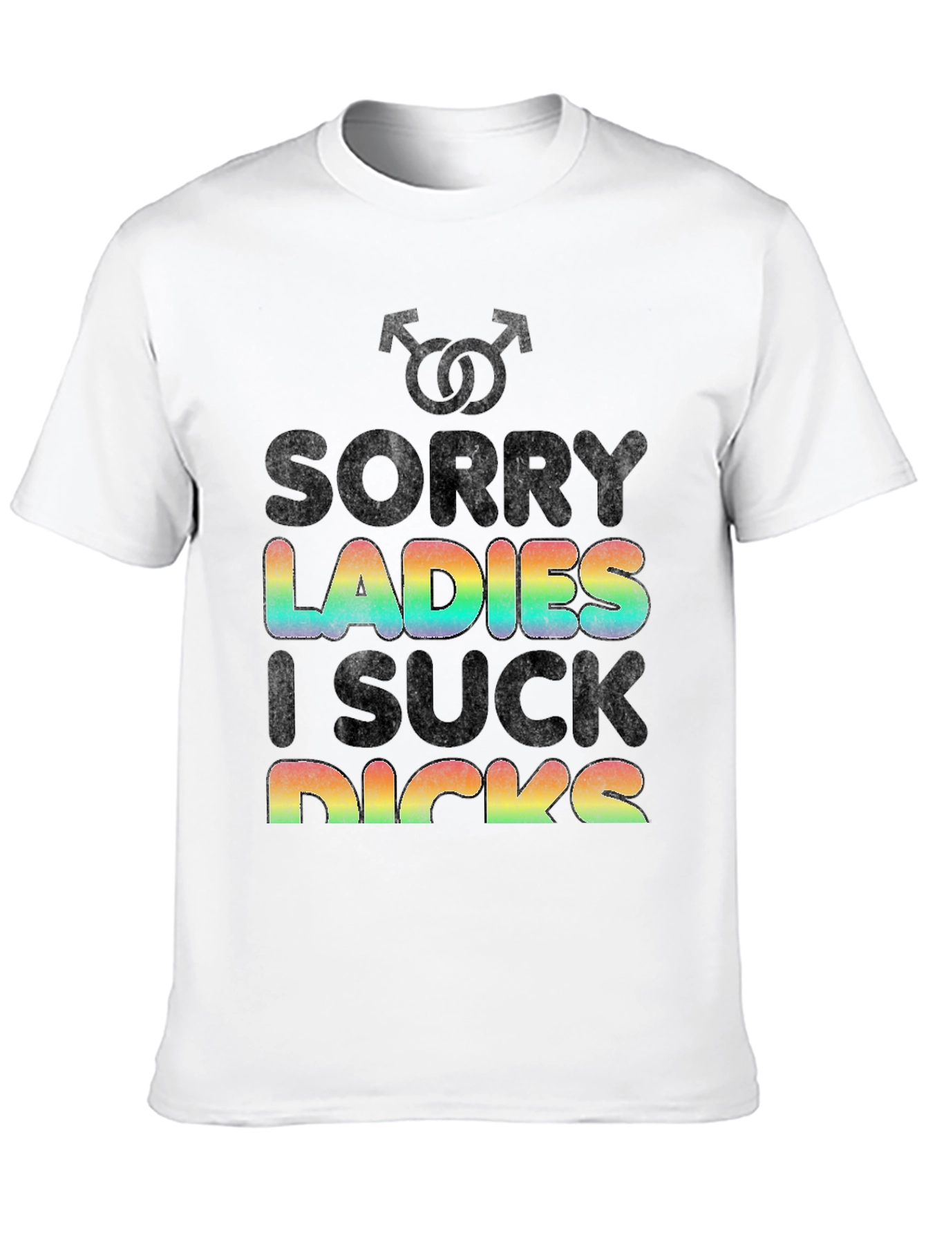 Black Sorry Ladies LGBT Pride Rainbow Graphic T-Shirt view 10