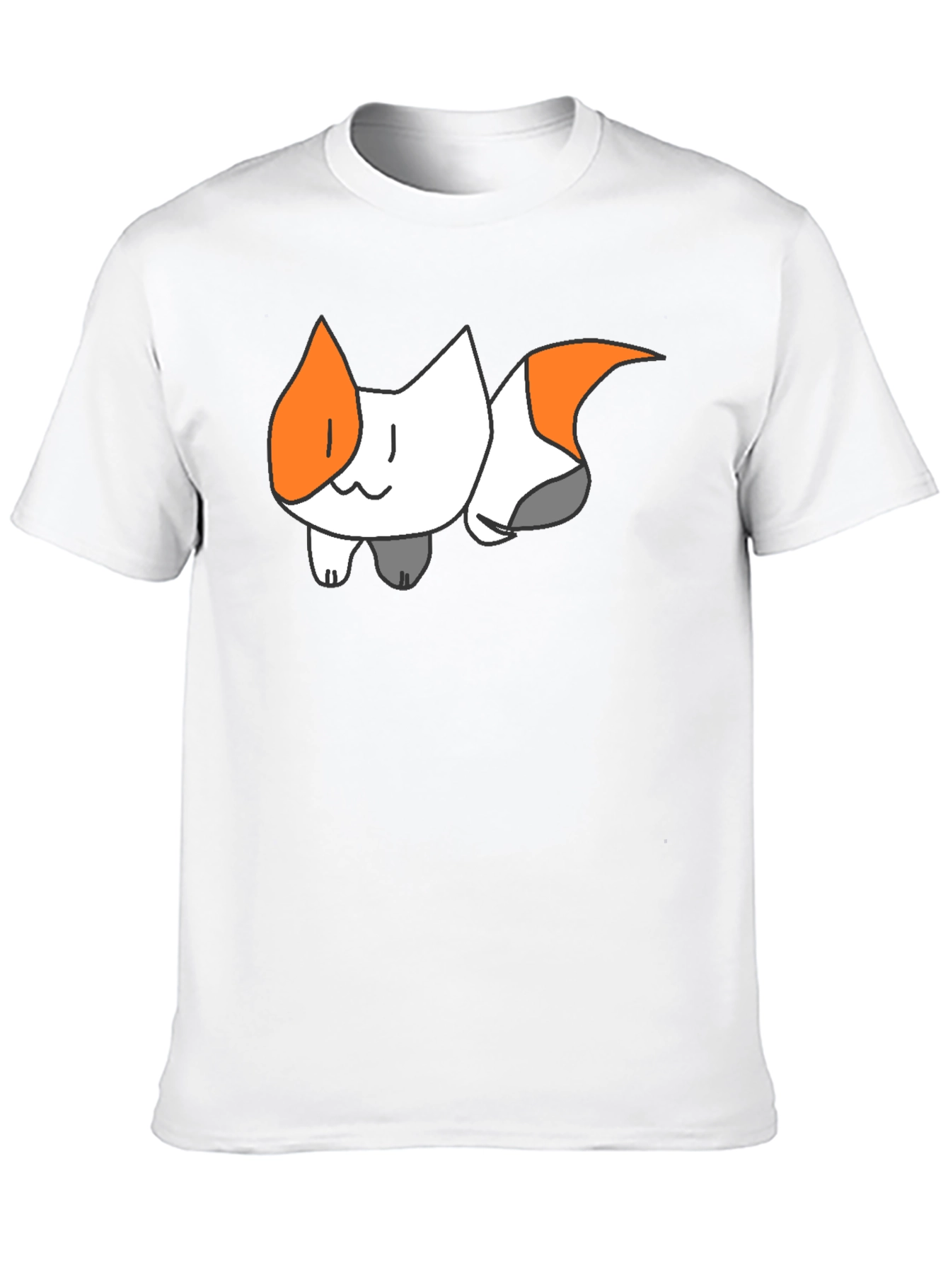 Black Cute Cartoon Cat Graphic Black T-Shirt view 10