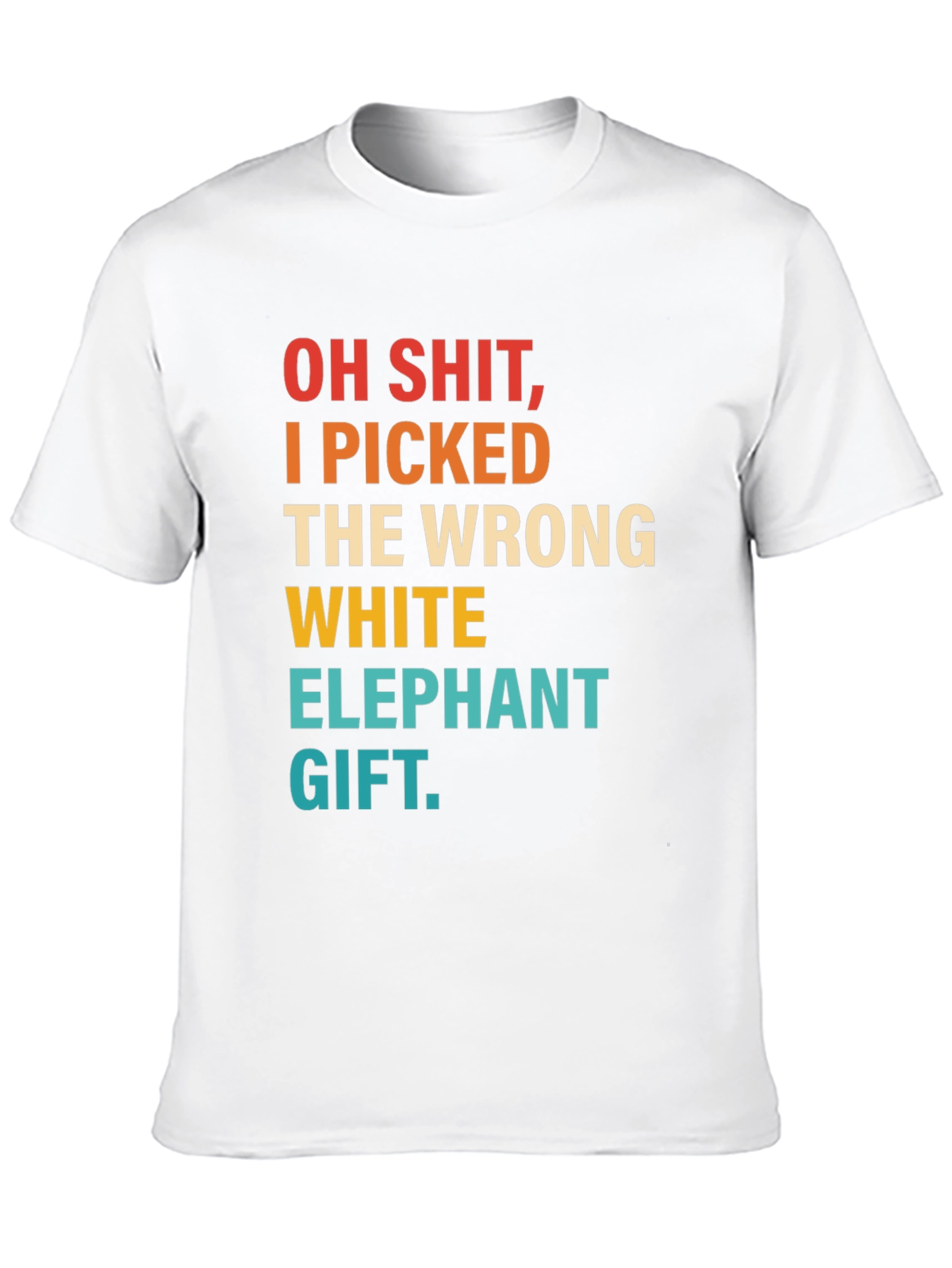 Black Funny "Wrong White Elephant" Novelty T-Shirt view 10