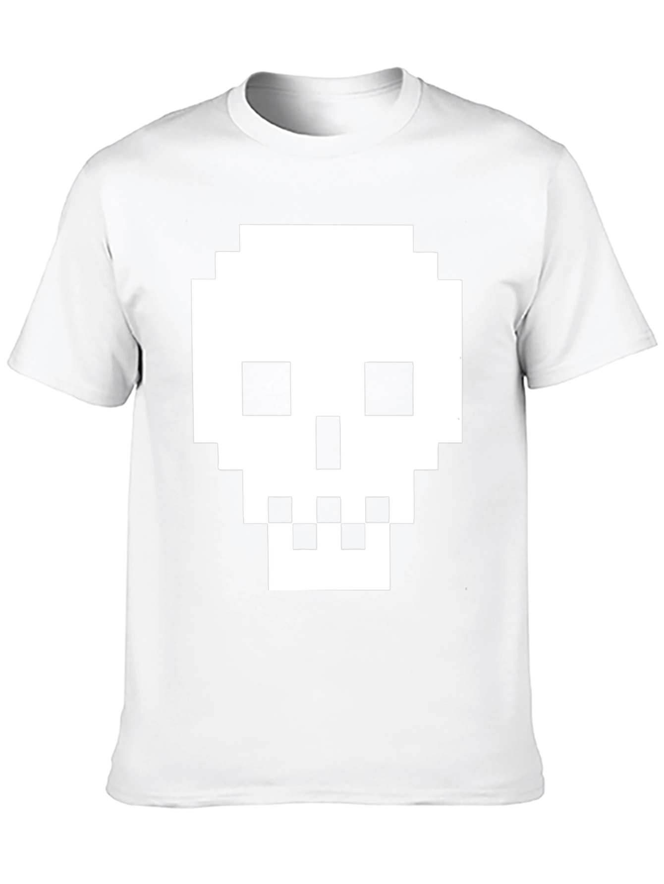 Black Pixelated Skull T-Shirt - Retro Gaming Tee view 10