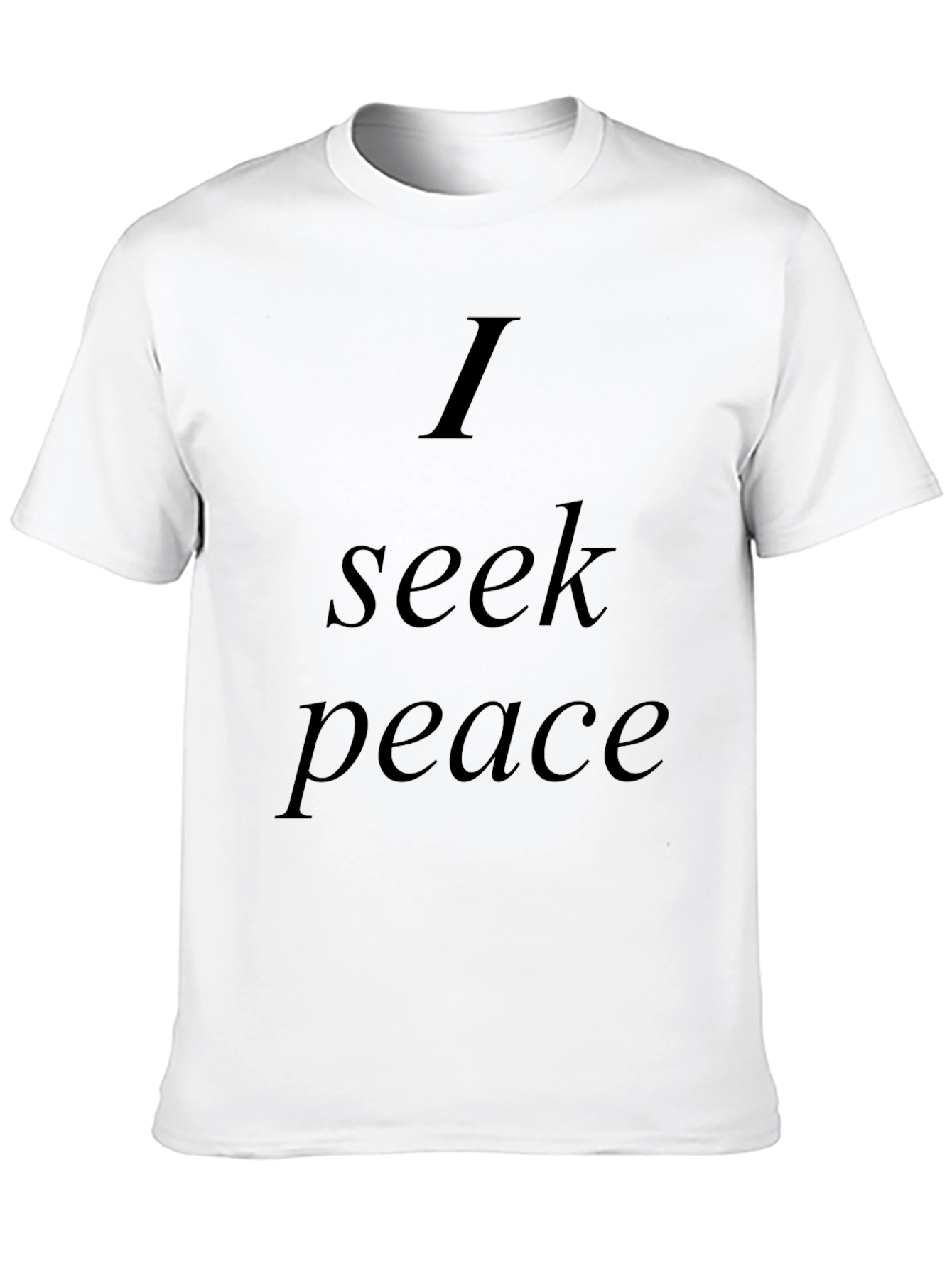 Black I Seek Peace T-Shirt - Men's Black Graphic Tee view 10