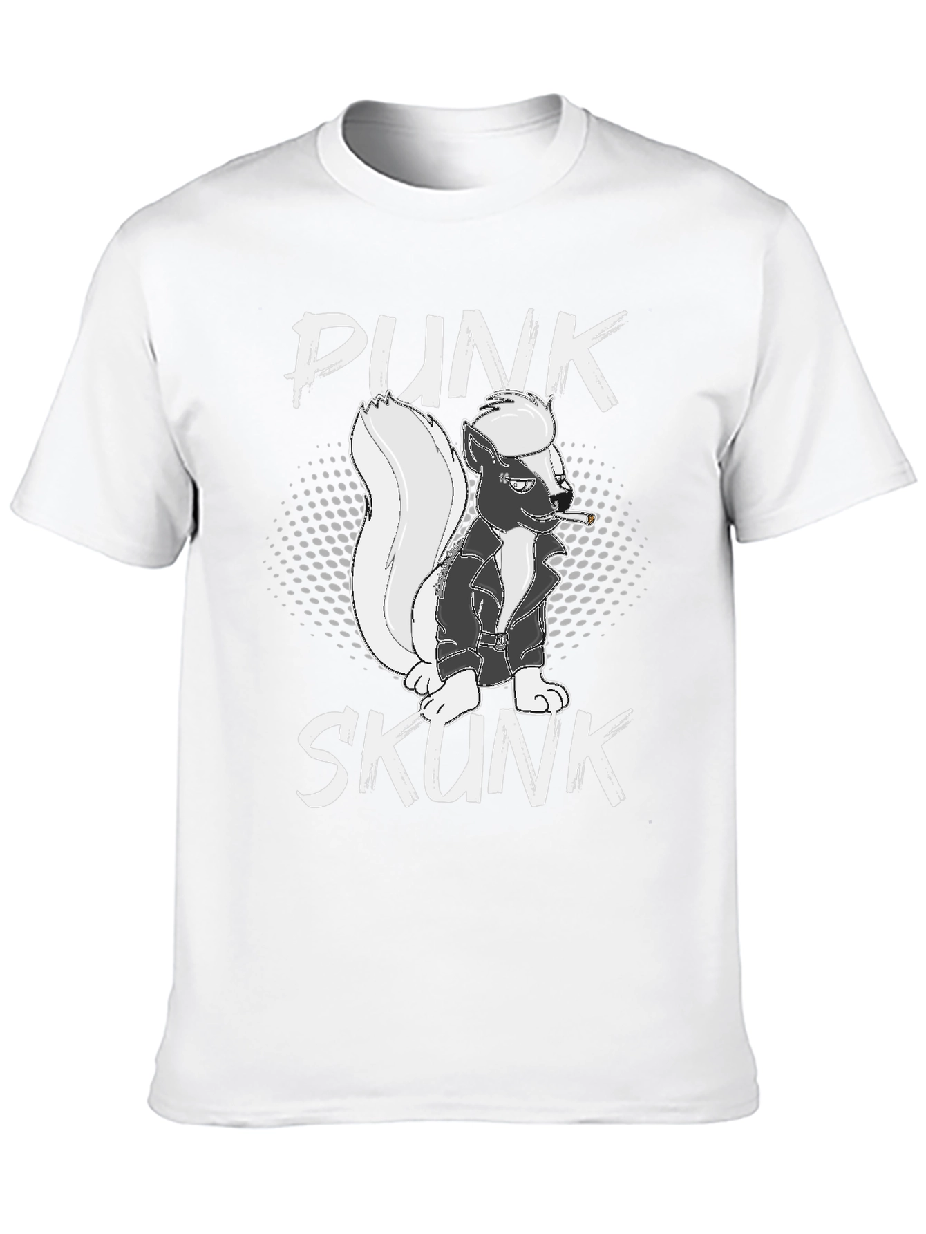 Black Punk Skunk Graphic Tee - Black Cotton T-Shirt view 10