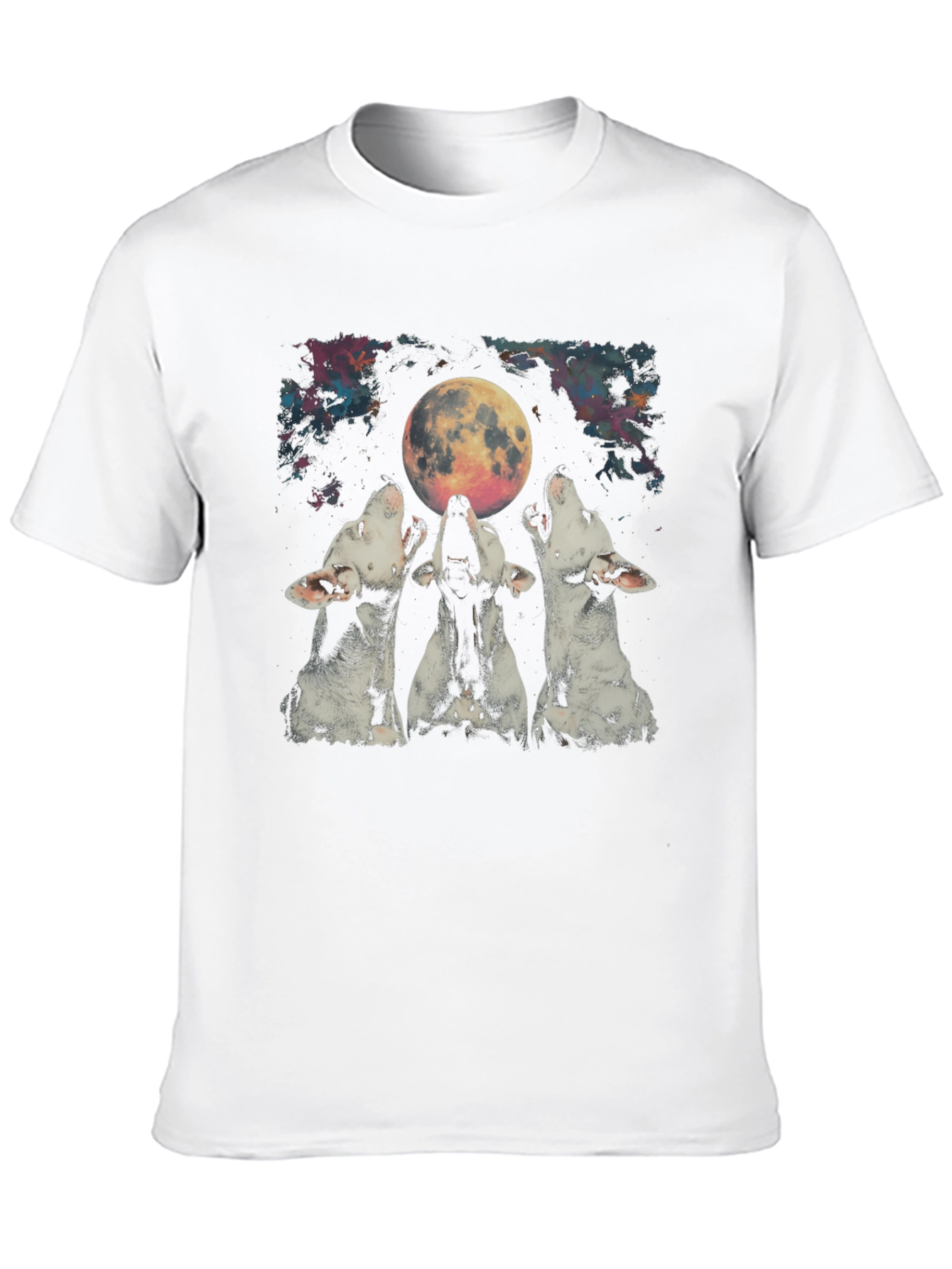 Black Men's Black Three Wolf Moon Graphic Tee view 10