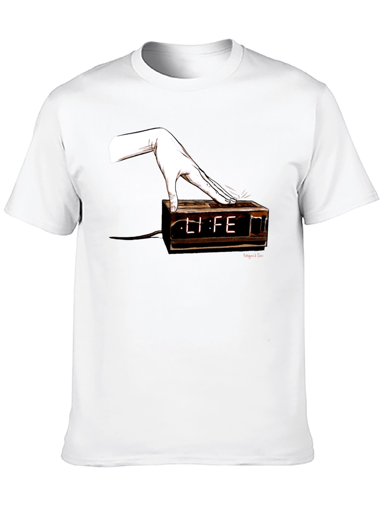 Black Life Alarm Clock Graphic Tee - Unisex view 10