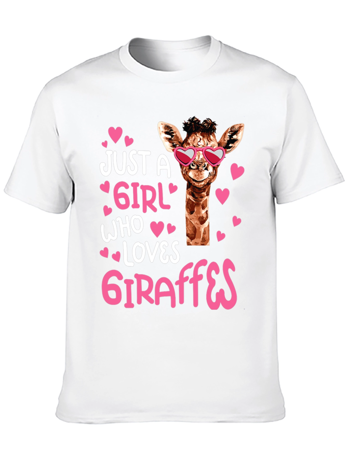 Black Just A Girl Who Loves Giraffes T-Shirt view 10