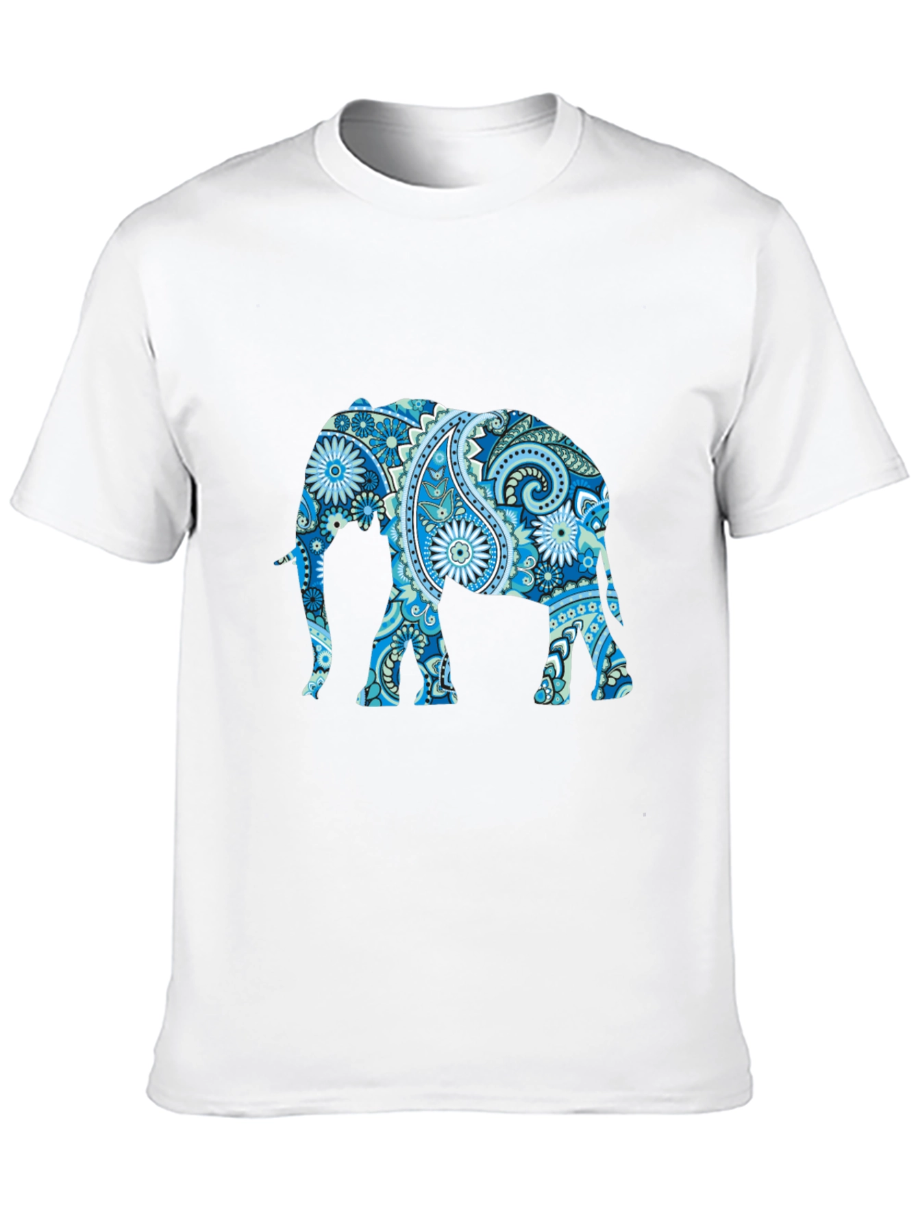 Black Elephant Paisley Print T-Shirt view 10