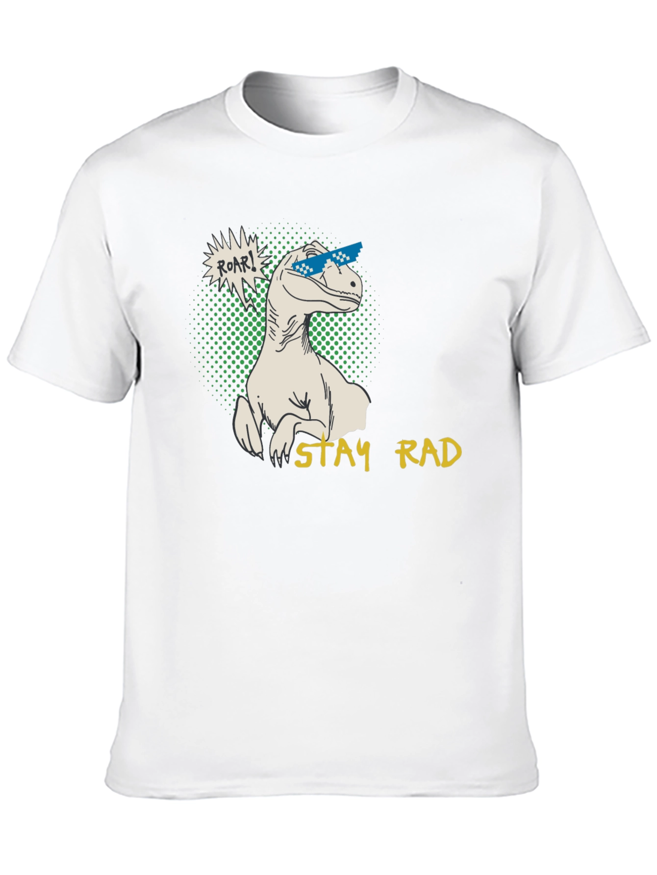 Black Stay Rad Dinosaur Graphic T-Shirt view 10